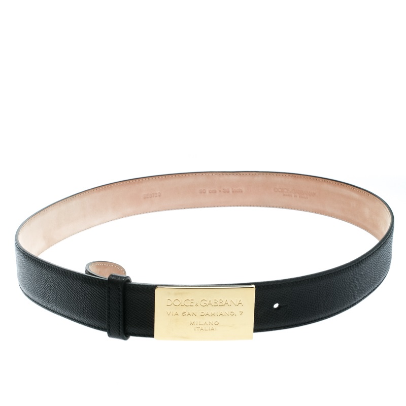 Dolce and Gabbana Black Leather Buckle Belt Size 90 CM Dolce & Gabbana ...