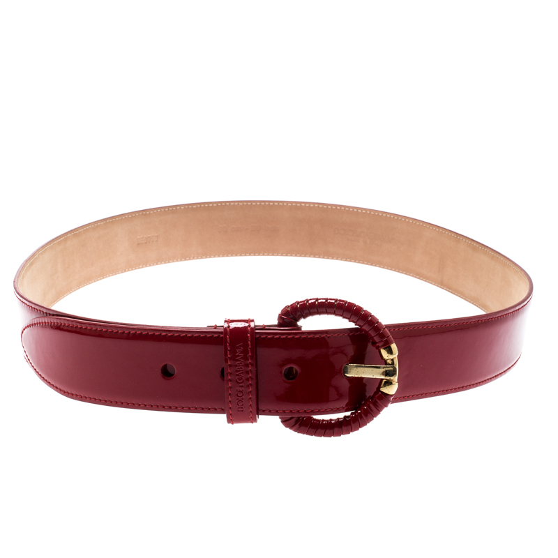 Dolce and Gabbana Red Patent Leather Belt 90CM Dolce & Gabbana | The Luxury  Closet
