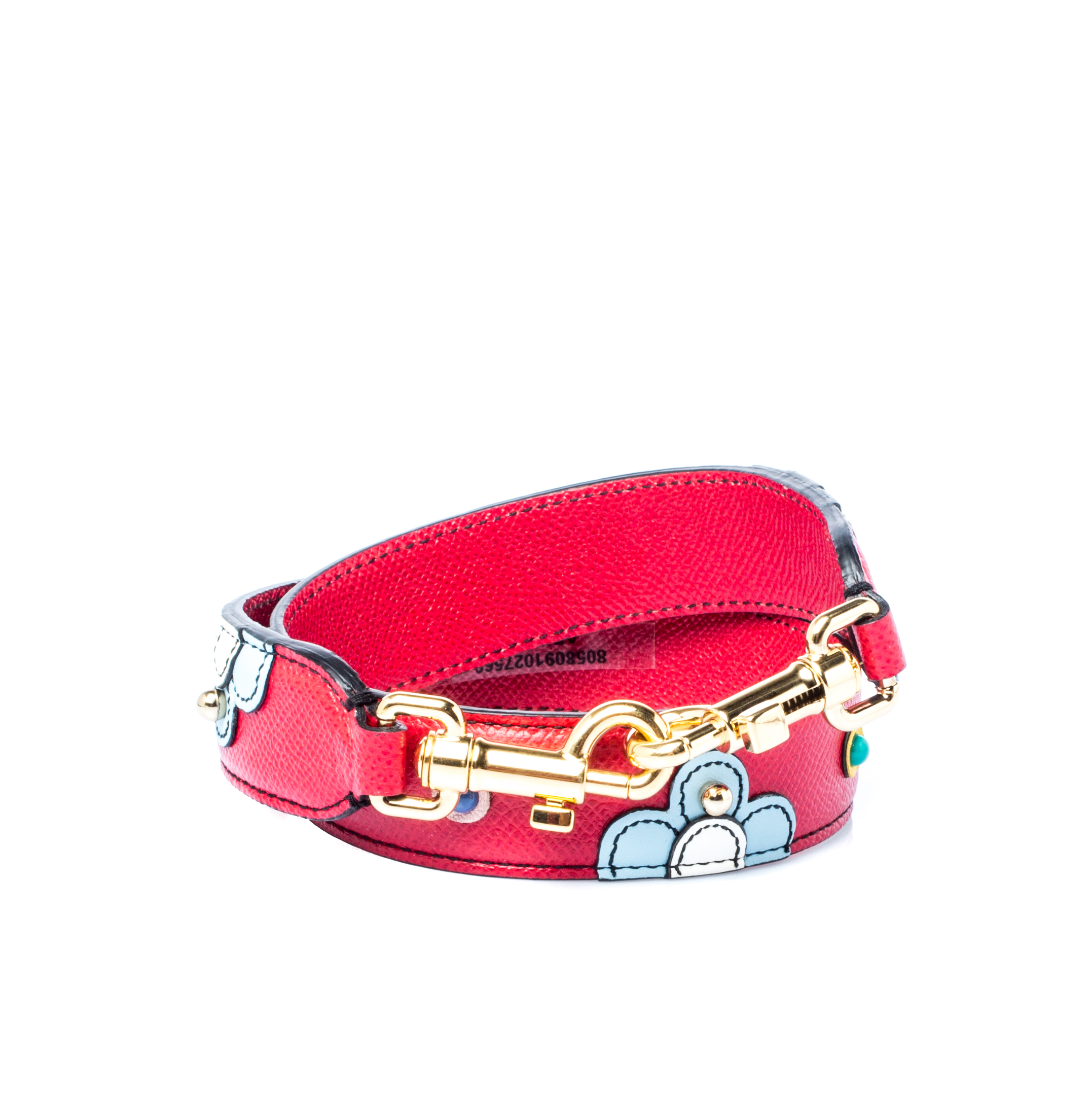

Dolce & Gabbana Multicolor Floral Leather Studded Bag Strap
