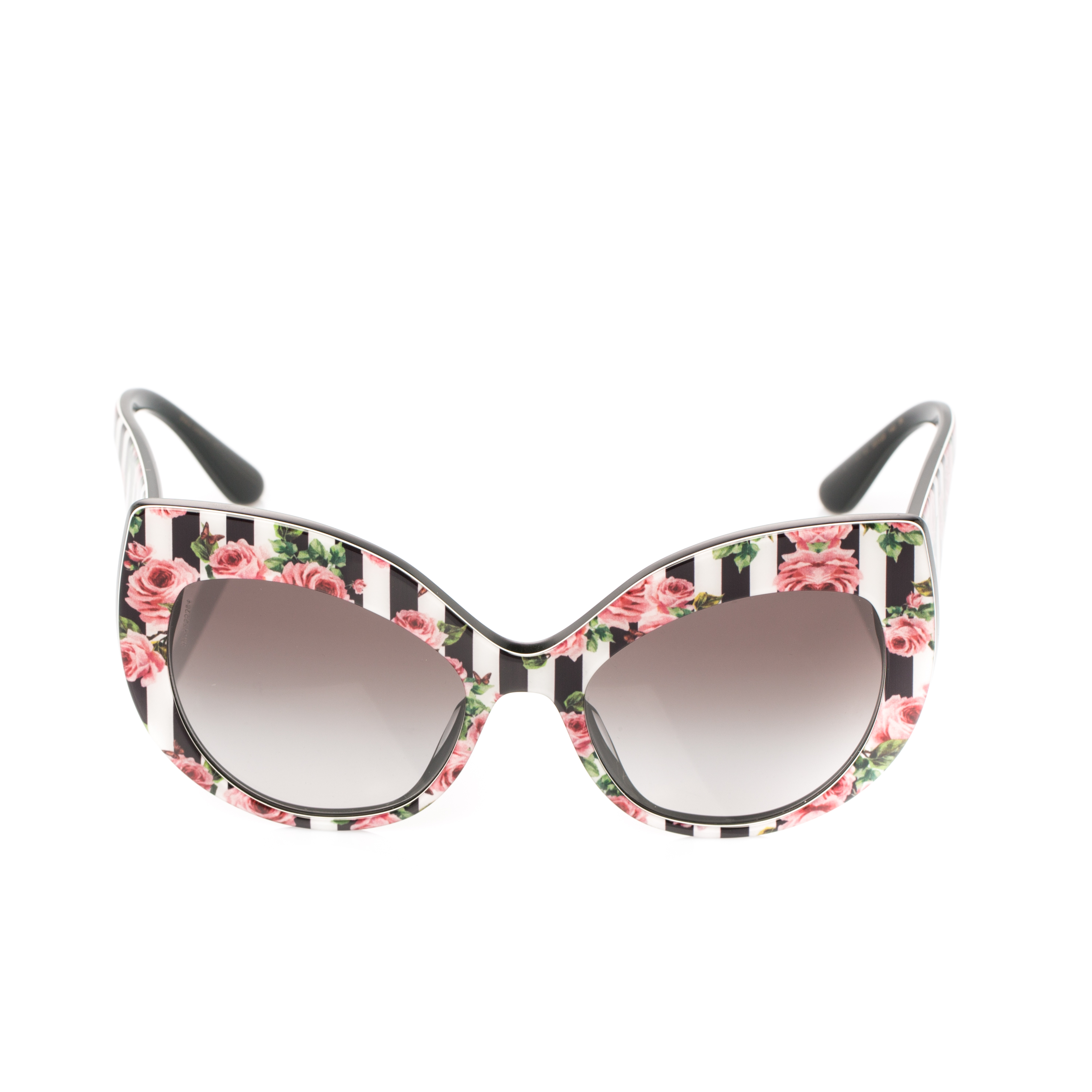 

Dolce & Gabbana Rose Printed/ Black Gradient DG4321-F Rose Collection Cat Eye Sungalsses