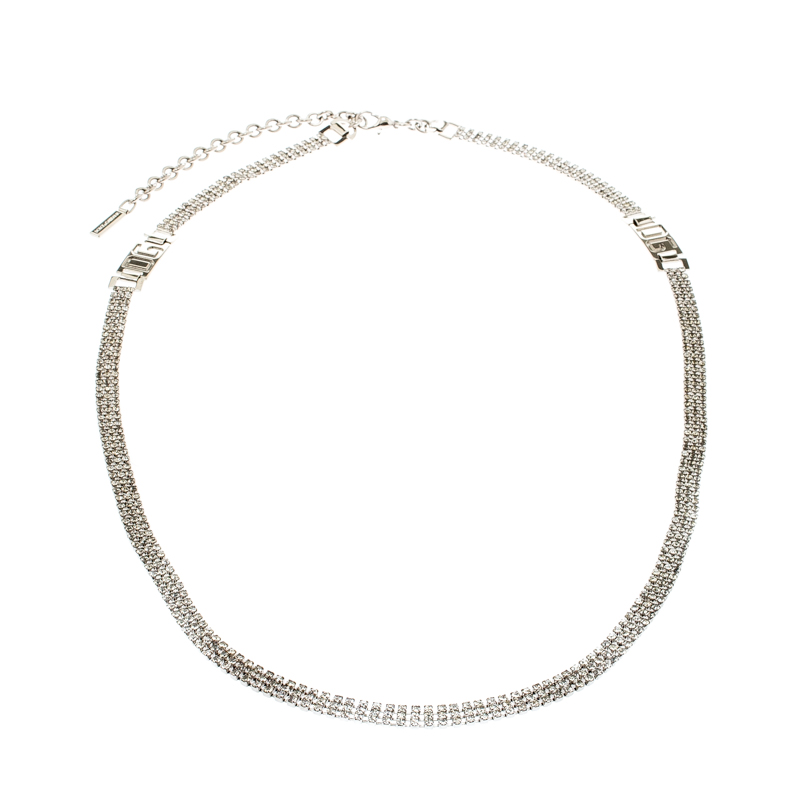 Pre Owned حزام دولتشي أند غابانا بسلسلة كريستال فضي اللون