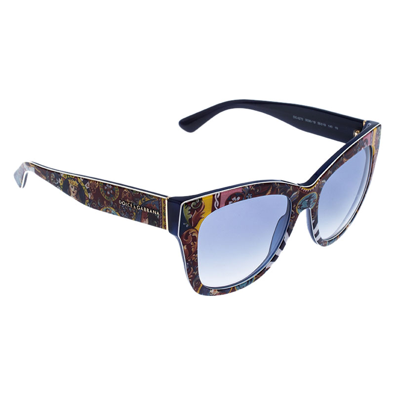 Dolce & Gabbana Multicolor Printed/Blue DG 3036/19 Cat Eye Sunglasses Dolce  & Gabbana | TLC