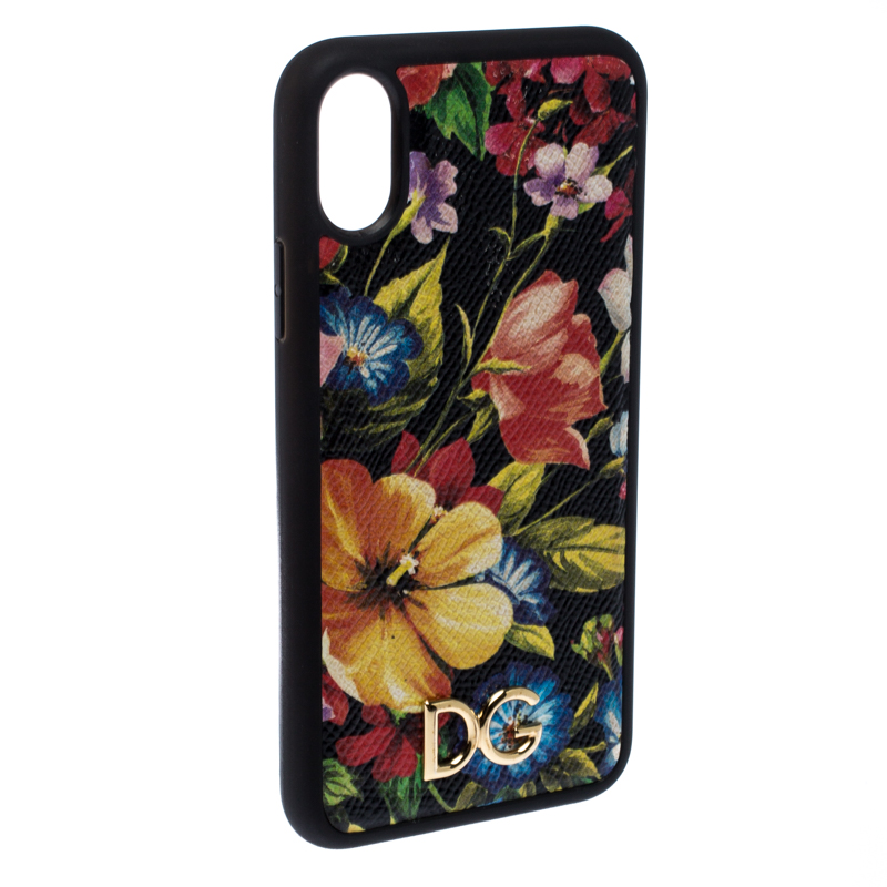 

Dolce & Gabbana Black Floral IPhone  Max Case, Multicolor