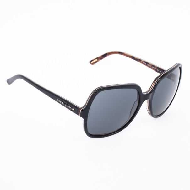 Pre Owned Dolce and Gabbana Black DG4098 Square Woman Sunglasses