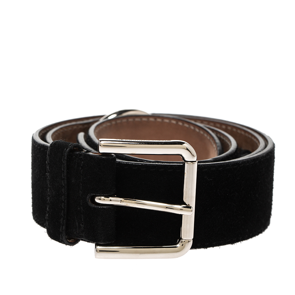 

Dolce & Gabbana Black Suede Leather Belt