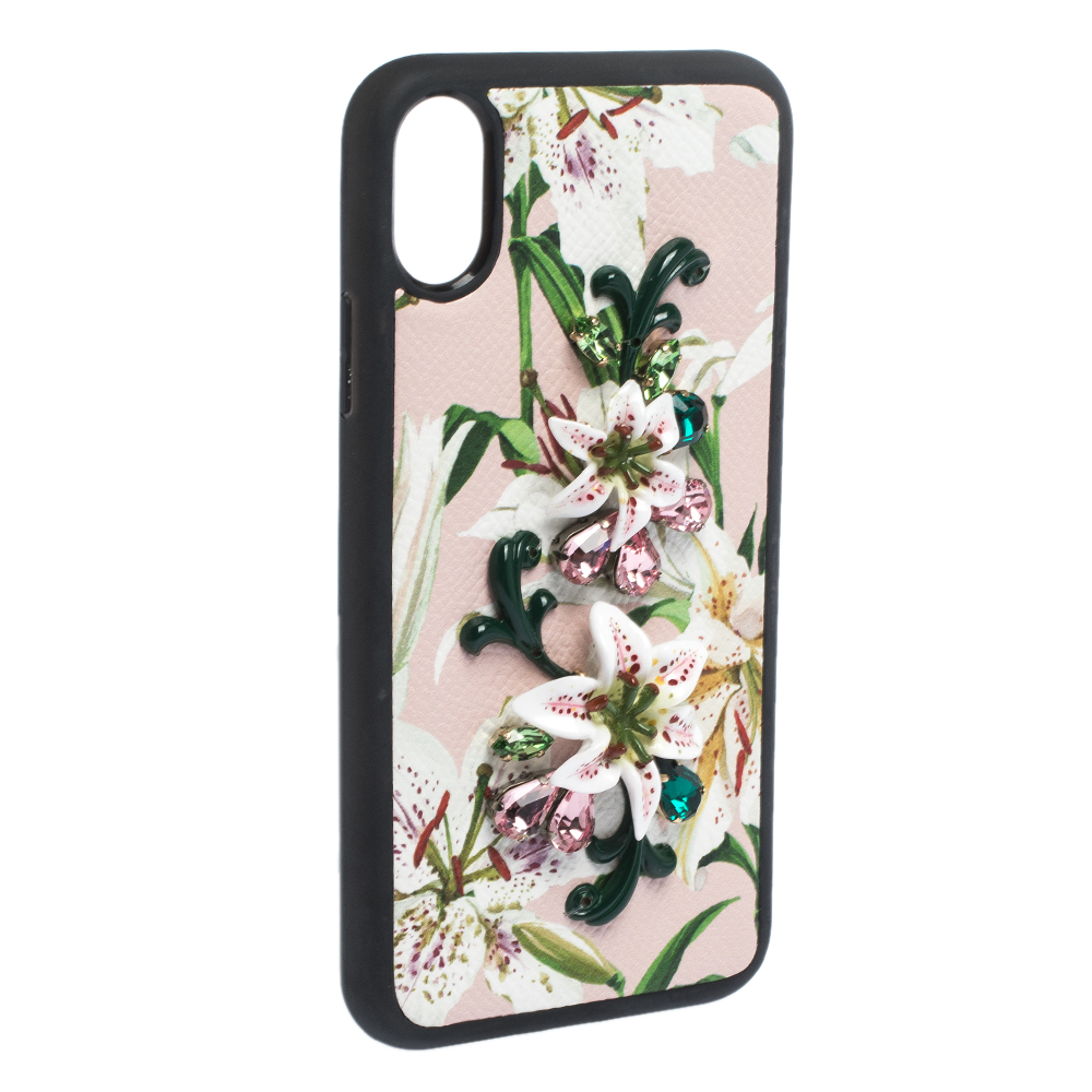 

Dolce & Gabbana Multicolor Floral Print Leather Embellished iPhone X Case