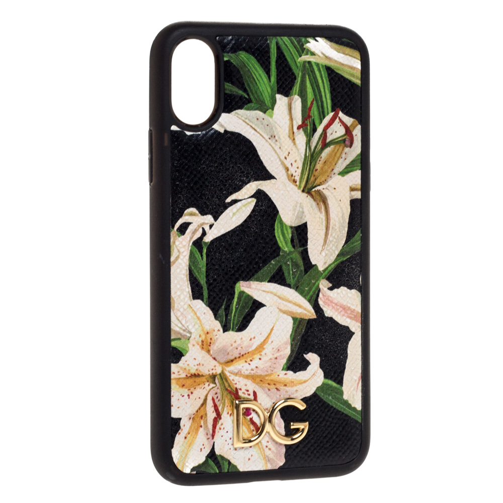 

Dolce & Gabbana Multicolor Lily Print Leather iPhone  Max Case