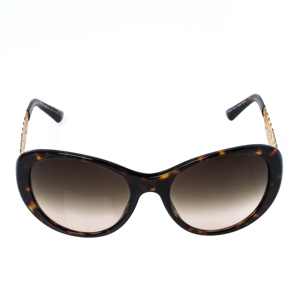

Dolce & Gabbana Havana/Brown Gradient DG 4213 Filigree Cat Eye Sunglasses
