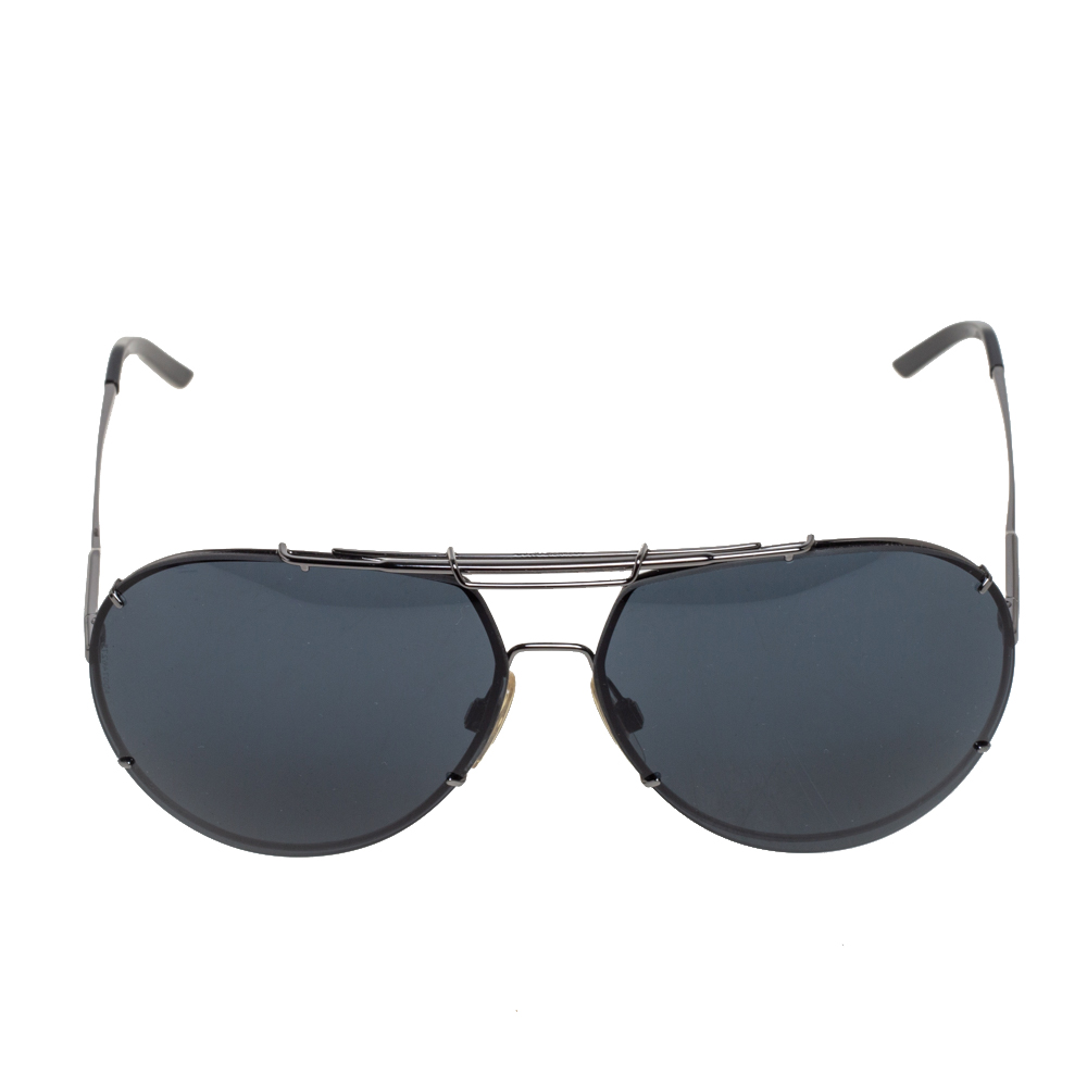 

Dolce & Gabbana Gunmetal Tone/ Grey DG2075 Iconic Evolution Aviator Sunglasses