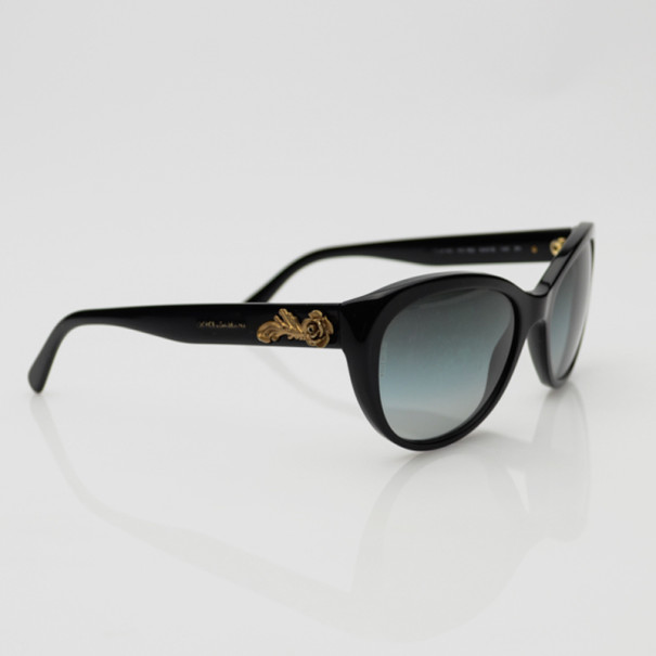 مملوكة مسبقًا Dolce And Gabbana Black 'Sicilian Baroque Collection' Sunglasses