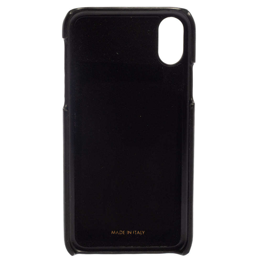 

Dolce & Gabbana Black Leather DG Amore iPhone X Cover