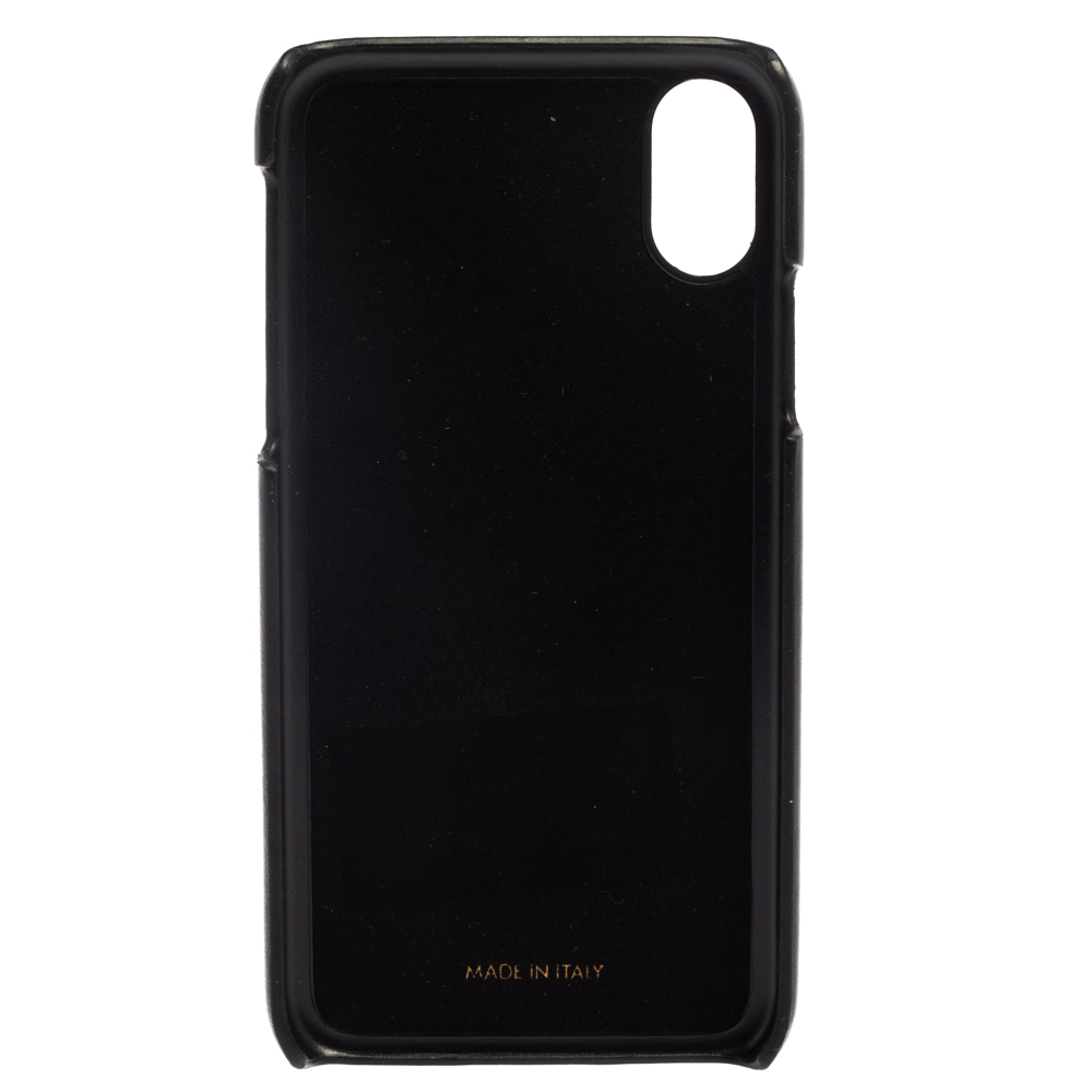 

Dolce & Gabbana Black Leather Sacred Heart iPhone X Cover