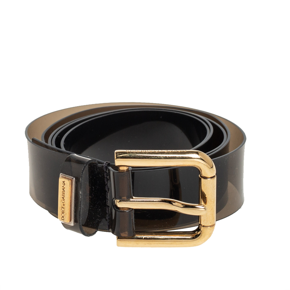 

Dolce & Gabbana Black Transparent Vinyl Waist Belt