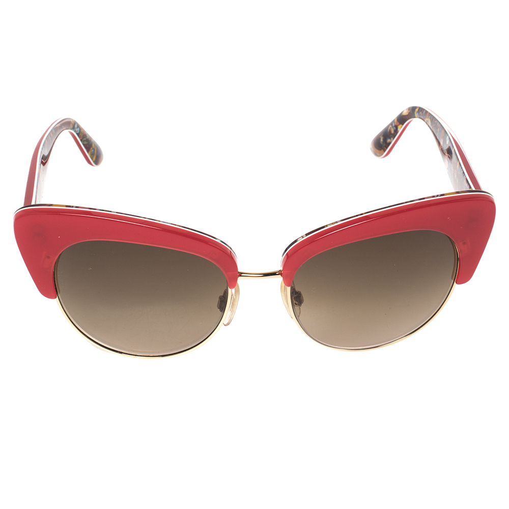 

Dolce & Gabbana Red DG4277 Gradient Sicilian Cat Eye Sunglasses