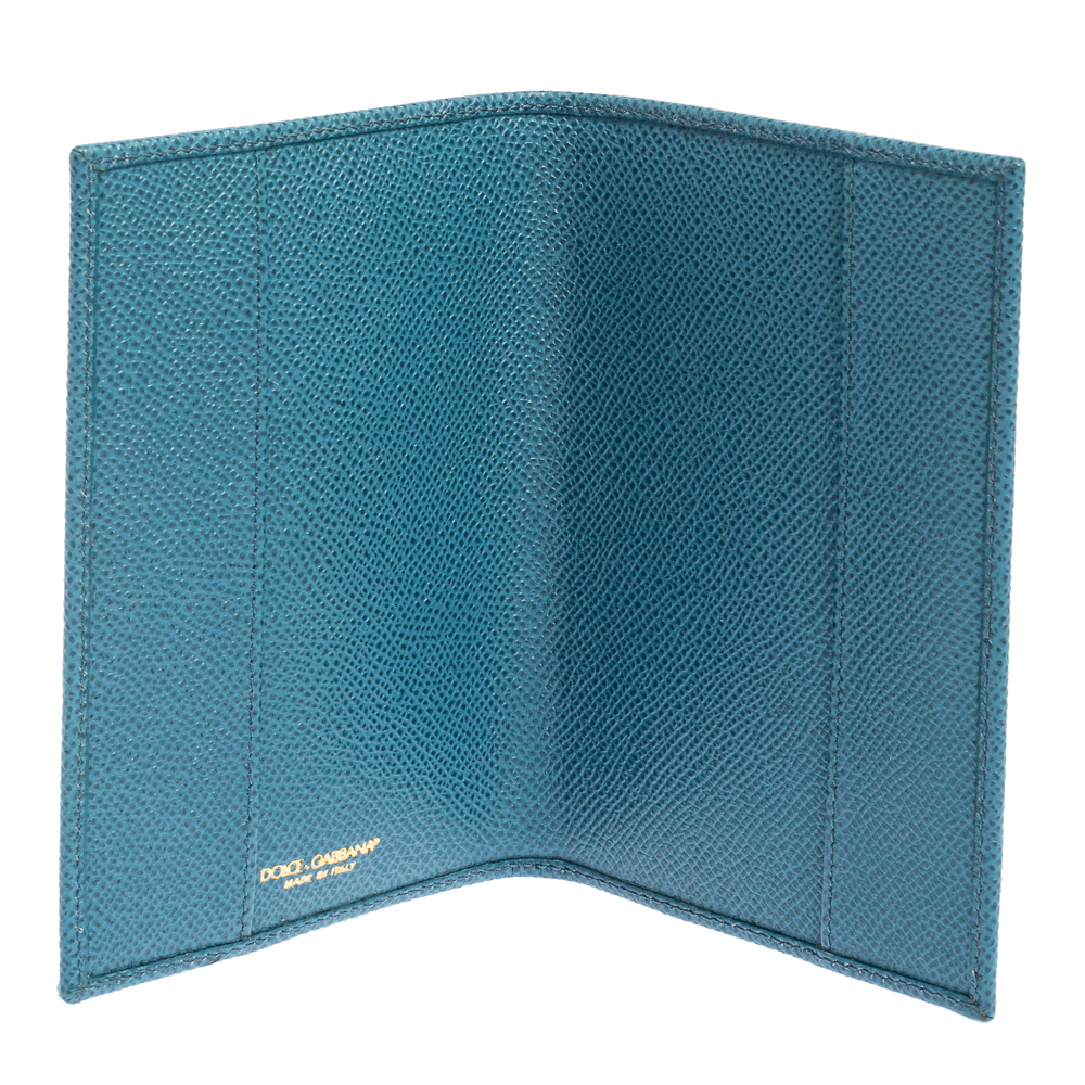 

Dolce & Gabbana Blue Leather Passport Holder