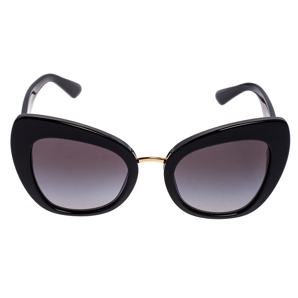 

Dolce & Gabbana Black Acetate DG4319 Gradient Cat Eye Sunglasses