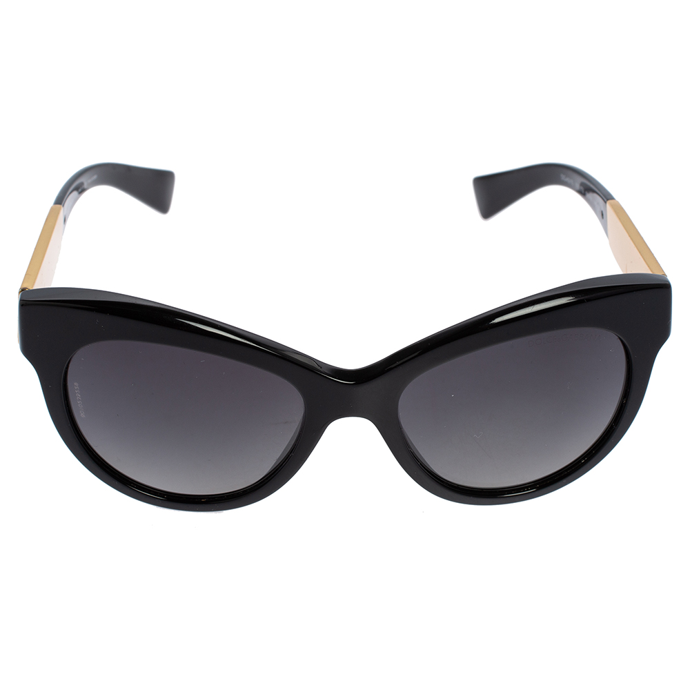 

Dolce & Gabbana Black Acetate DG 4215 Polarized Cat Eye Sunglasses