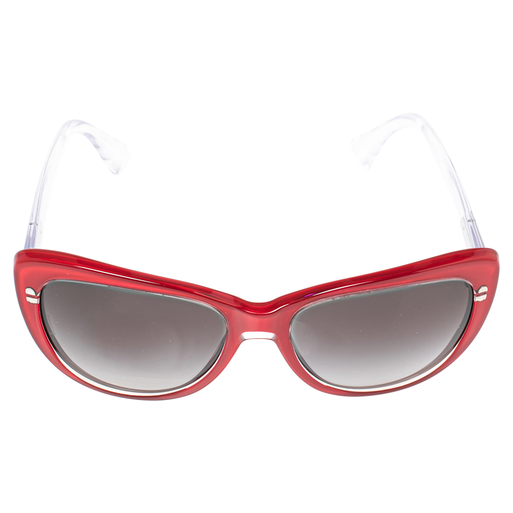 

Dolce & Gabbana Red/Transparent Acetate DG 4221 Gradient Cat Eye Sunglasses