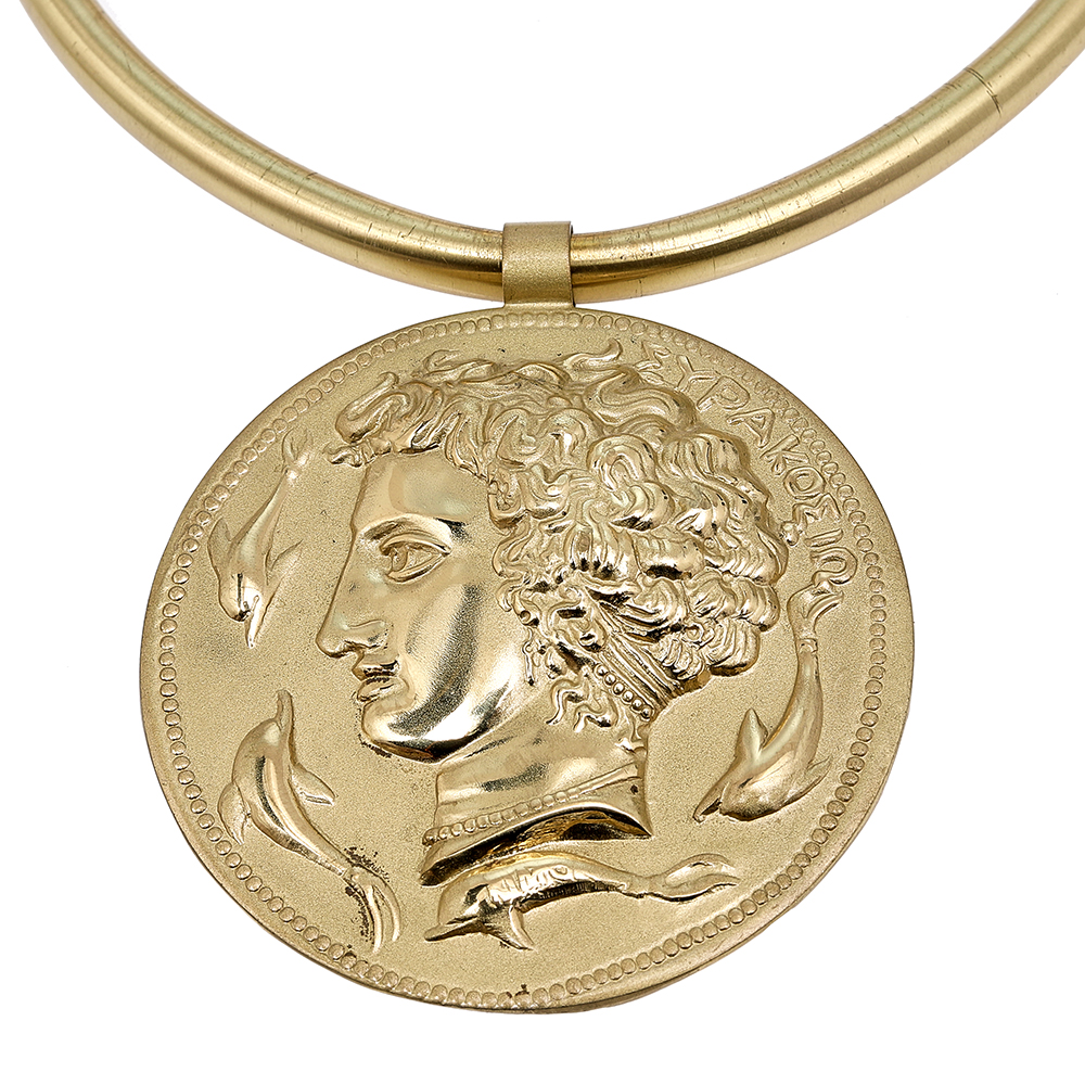 

Dolce & Gabbana Gold Tone Monete Roman Coin Choker Necklace