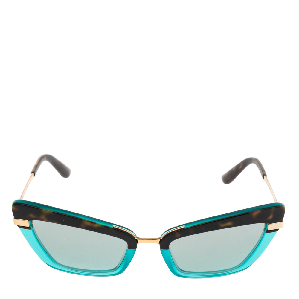 

Dolce & Gabbana Havana Brown/Blue DG4378 Cat Eye Sunglasses