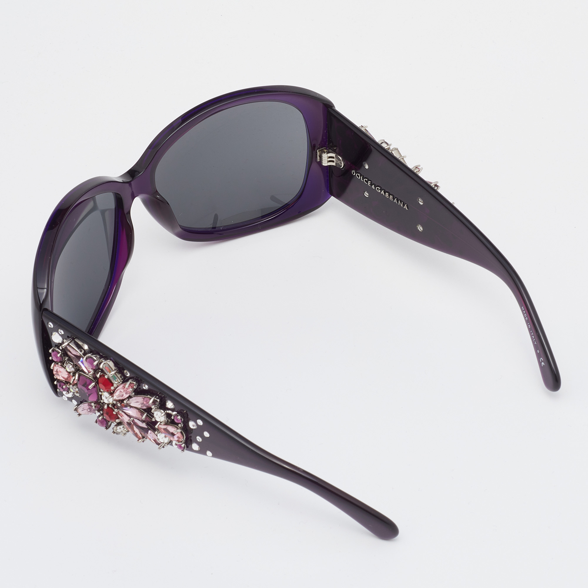 

Dolce & Gabbana Purple/ Grey Limited Edition DG 4043 Embellished Oversized Sunglasses