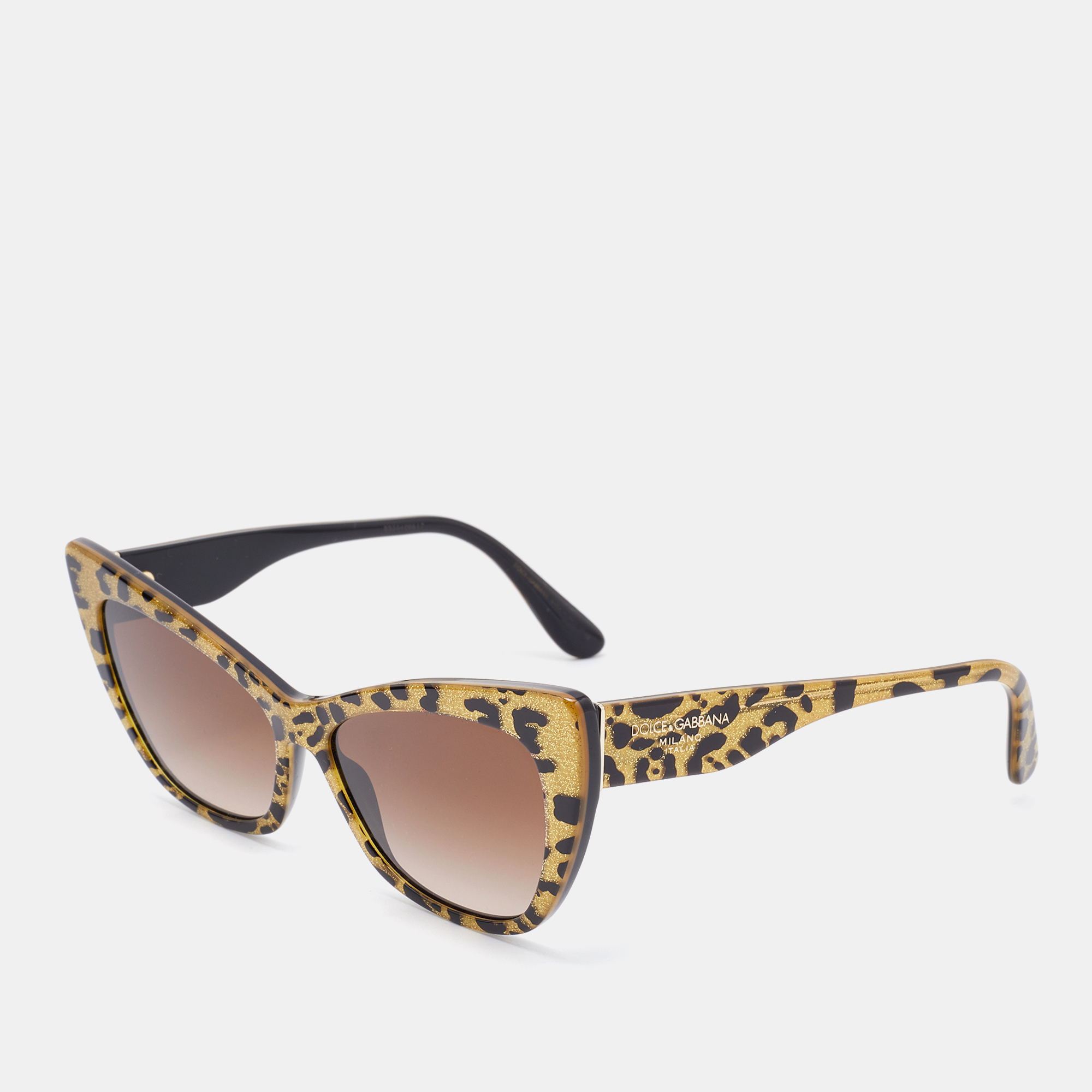 

Dolce & Gabbana Leo Glitter/Brown Gradient DG4370 Cat-Eye Sunglasses