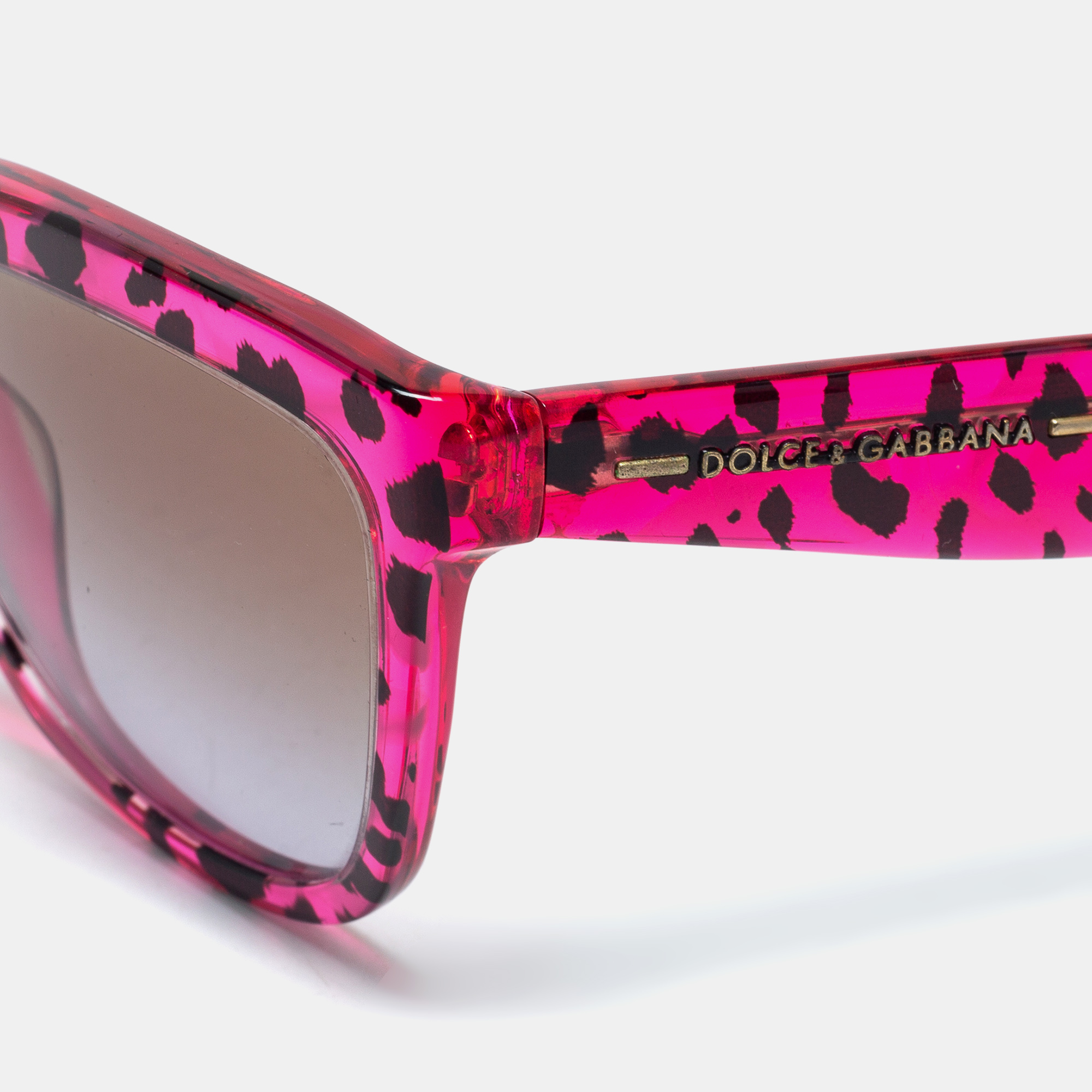 

Dolce & Gabbana Pink Animal Print/ Bicolor Gradient DG4140 Cat-Eye Sunglasses, Grey