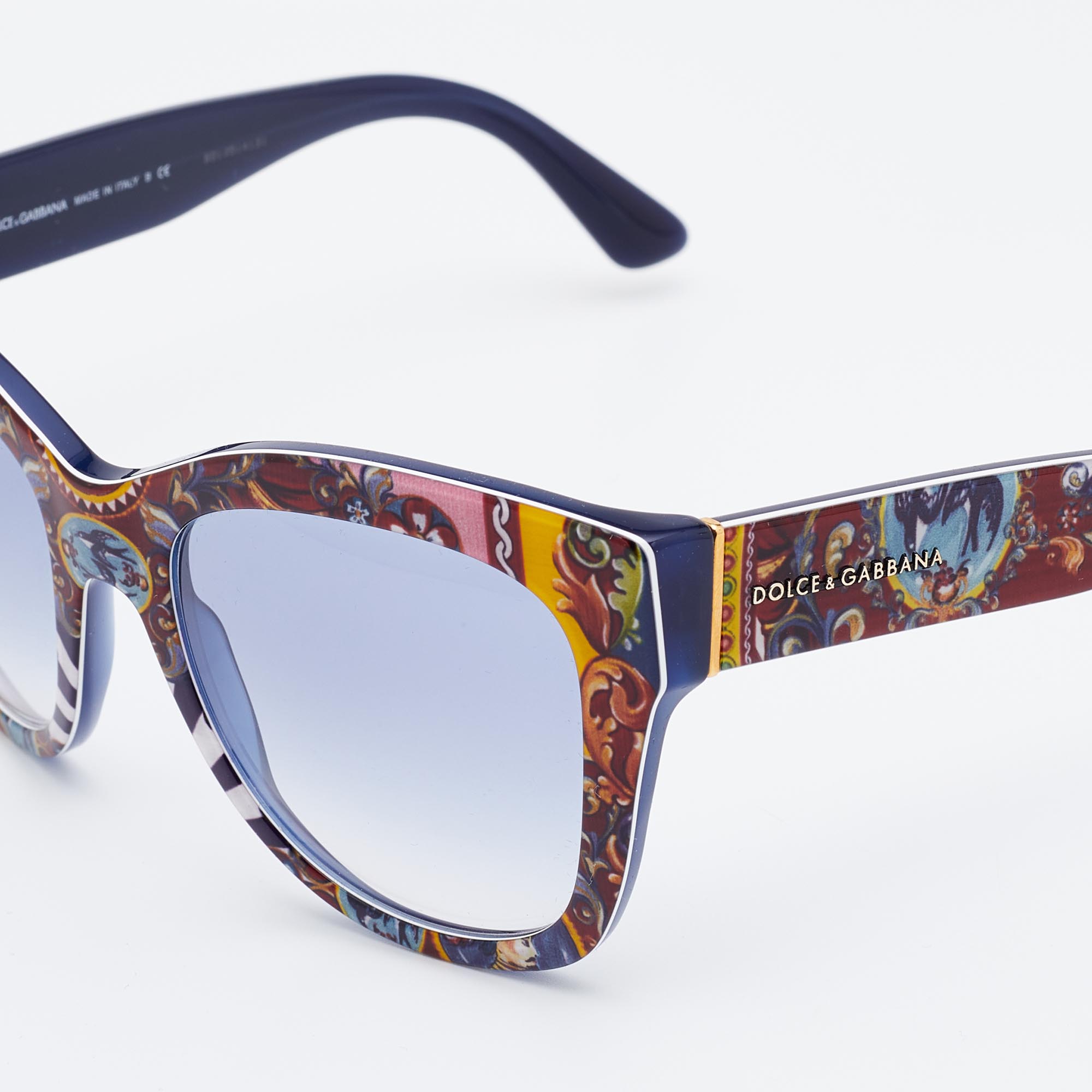 

Dolce & Gabbana Multicolor Printed/Blue DG 4270 Oversized Cat Eye Sunglasses