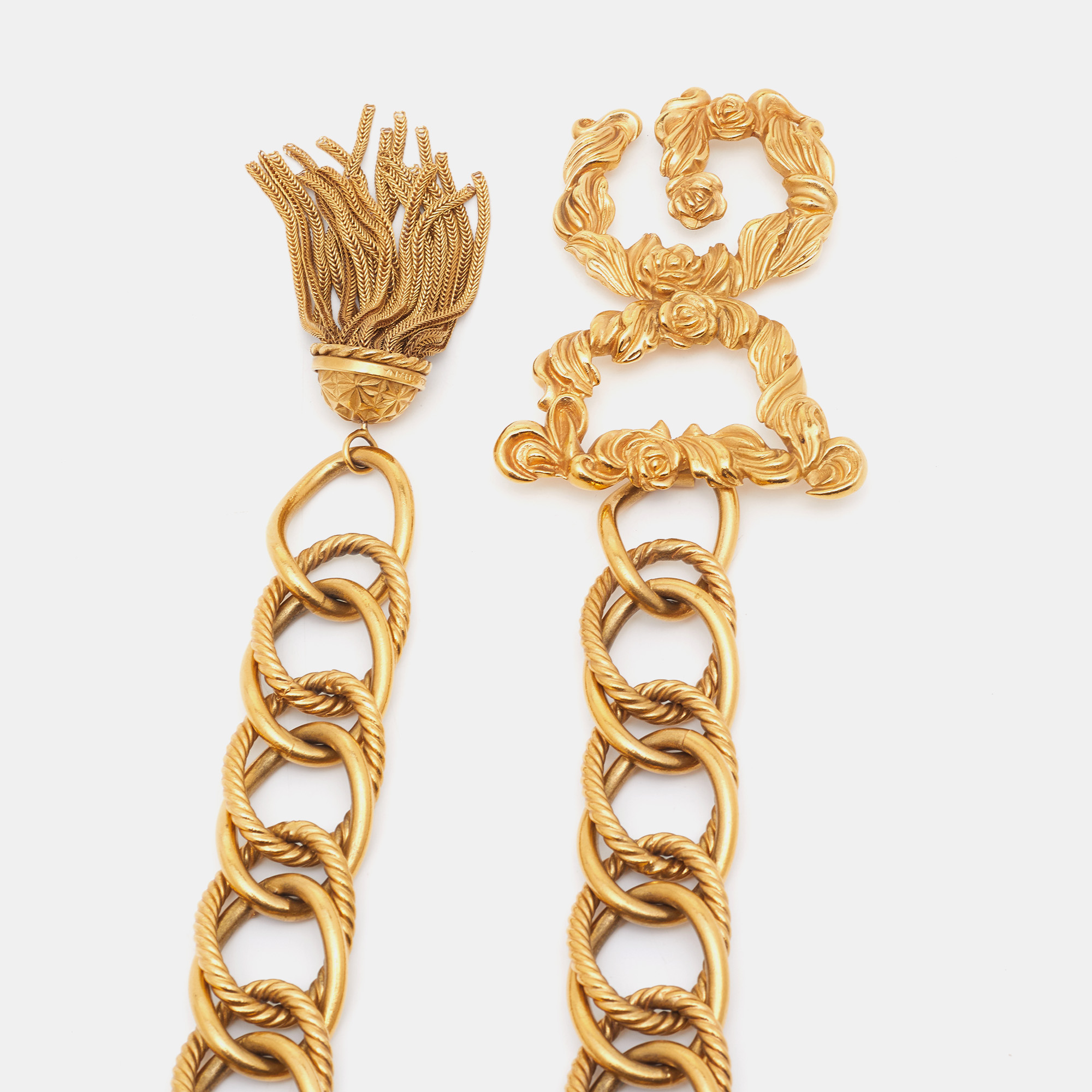 

Dolce & Gabbana Vintage Gold Tone Logo Buckle Chain Belt