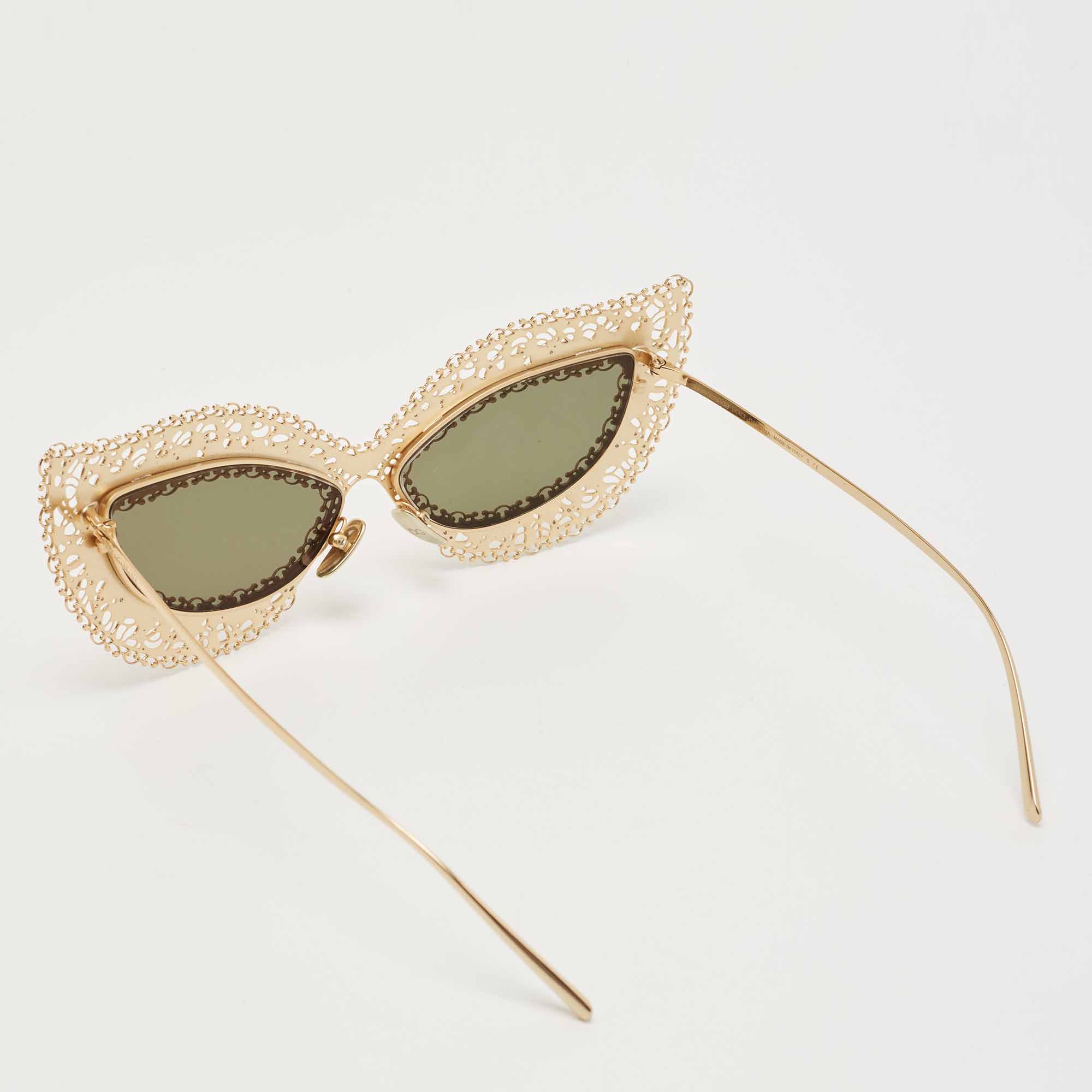 

Dolce & Gabbana Gold Metal DG2238-B Cat-Eye Sunglasses