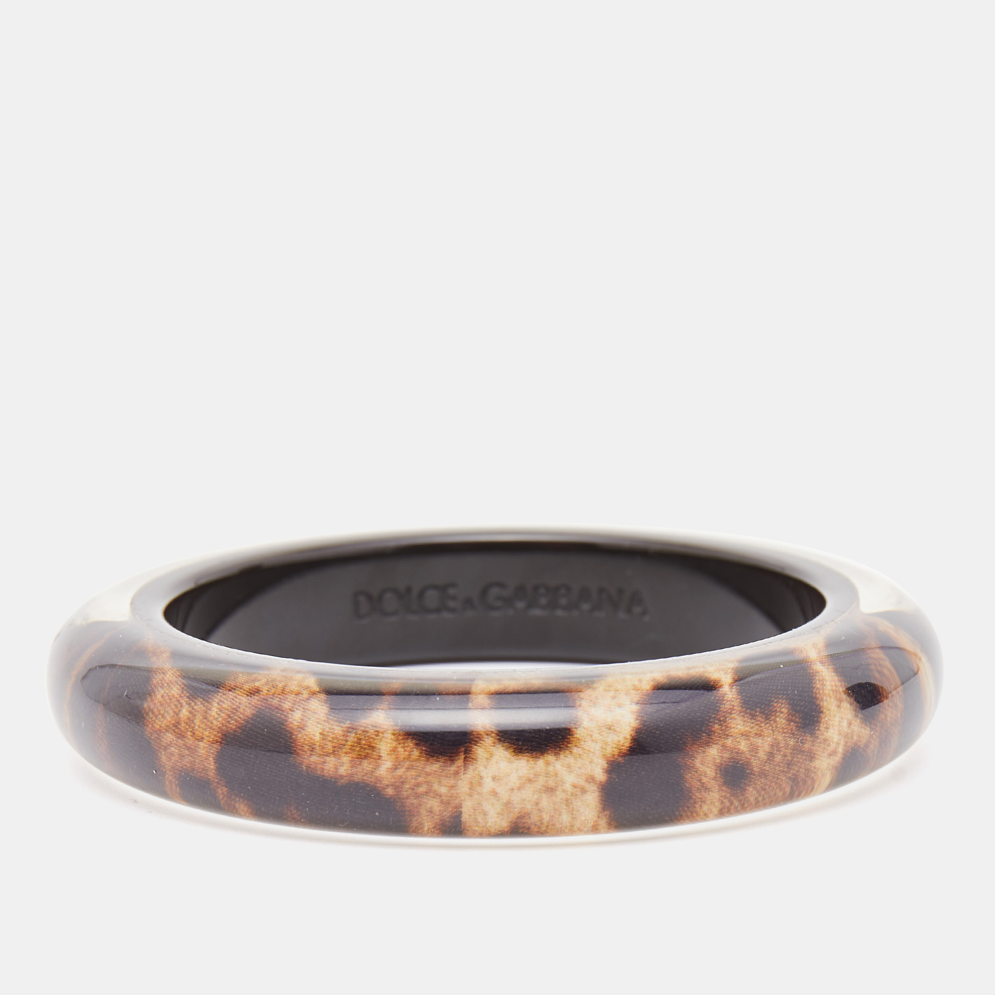 Pre-owned Dolce & Gabbana Leopard Resin Bracelet