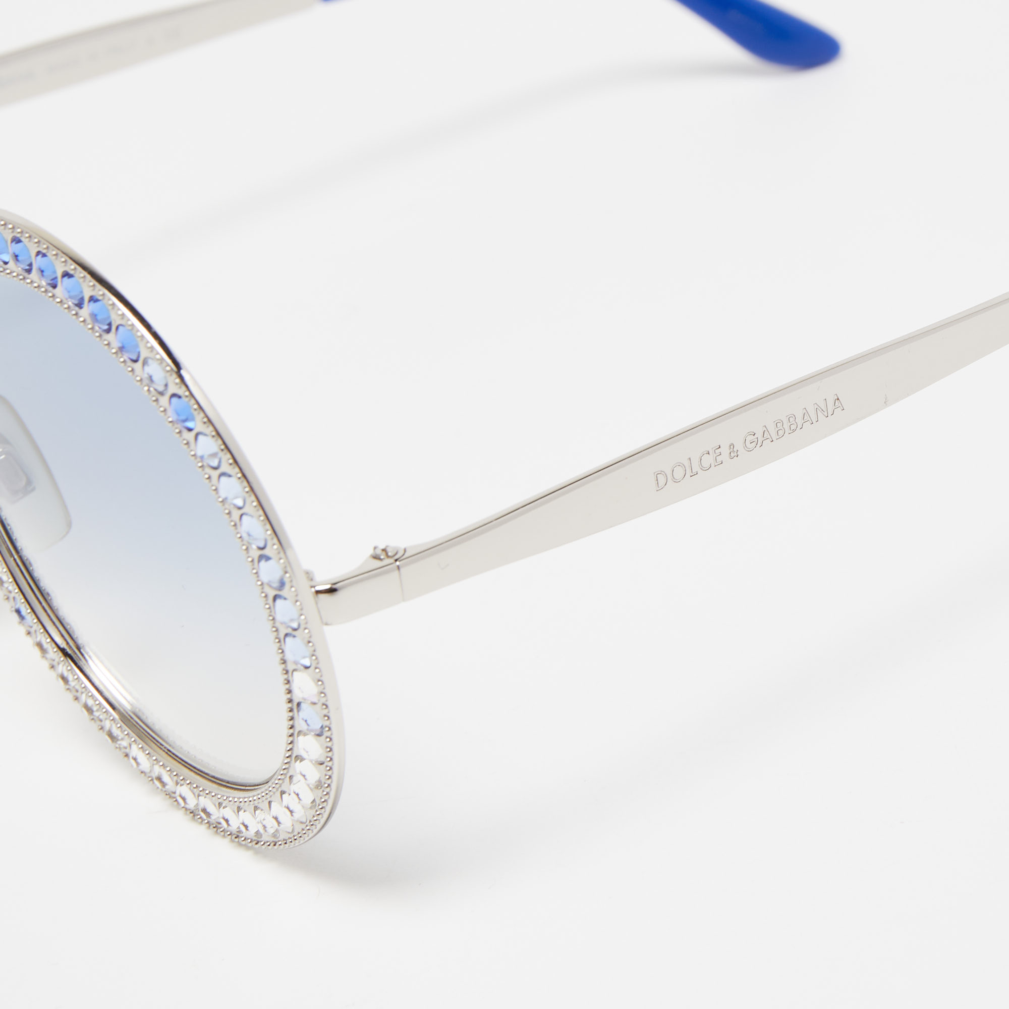 

Dolce & Gabbana Blue Gradient DG2170-B Crystals Round Sunglasses