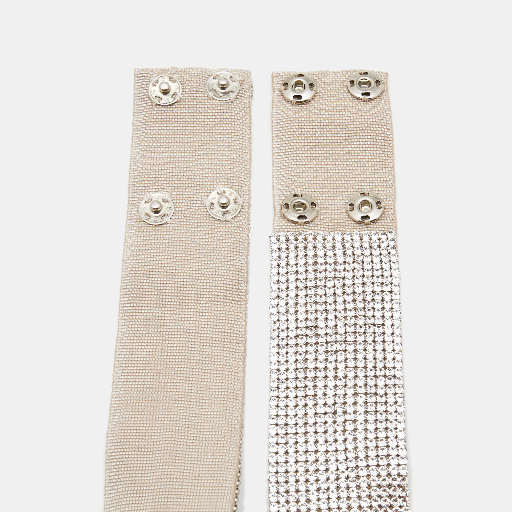 

Dolce & Gabbana Silver Crystals Embellished Waist Belt