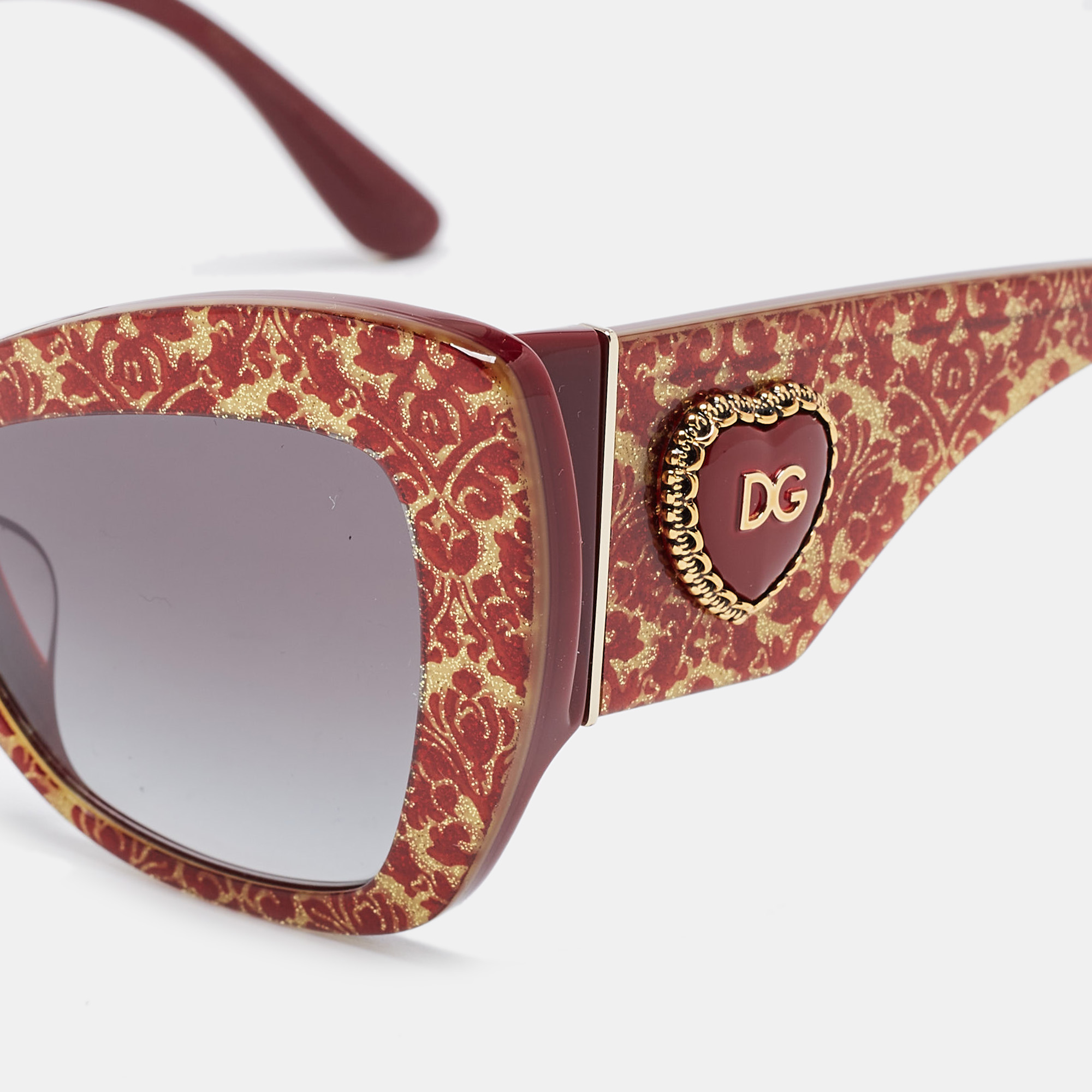 

Dolce & Gabbana Red/Gold Gradient DG4349 Sacred Heart Butterfly Sunglasses