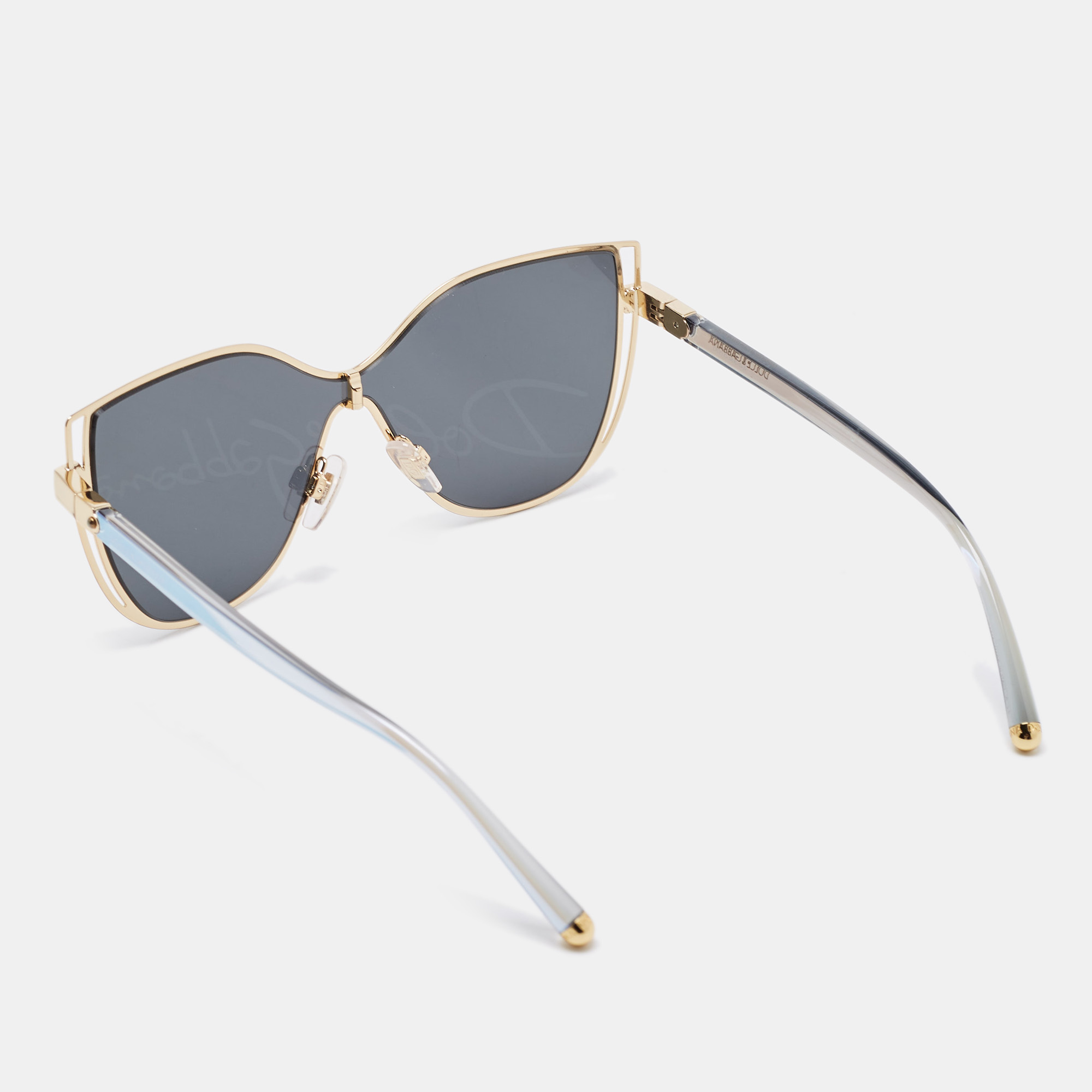 

Dolce & Gabbana Black/Gold Mirrored DG2236 Metal Butterfly Sunglasses