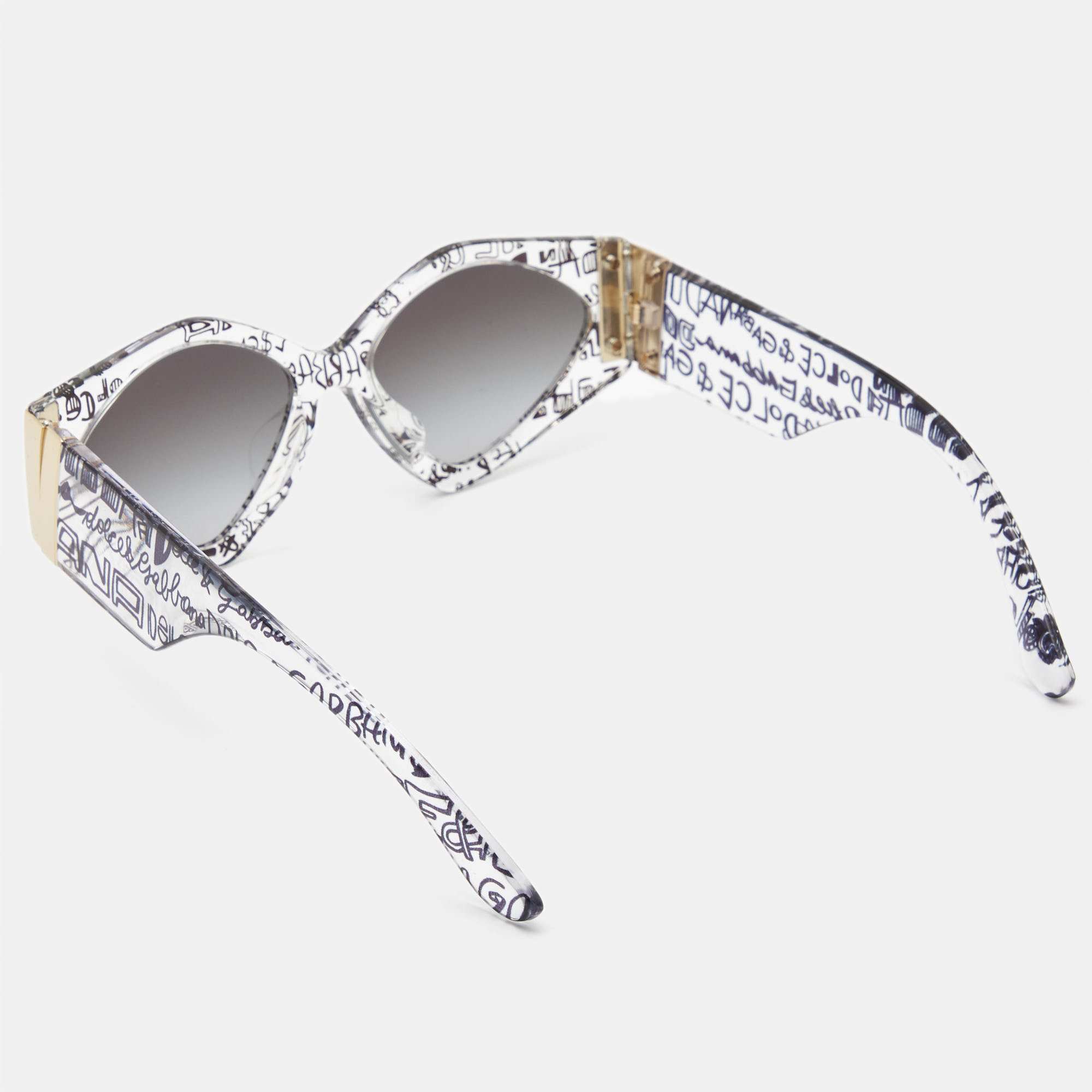 

Dolce & Gabbana Grey Gradient DG4396 Graffiti Oval Sunglasses