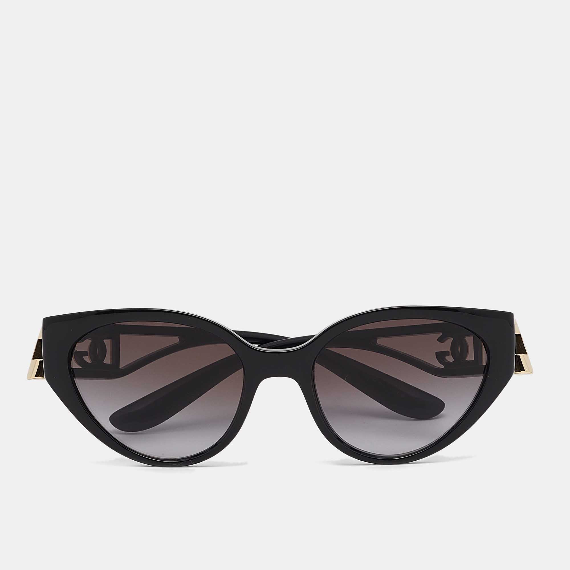 

Dolce & Gabbana Black Gradient DG6146 Logo Cat Eye Sunglasses