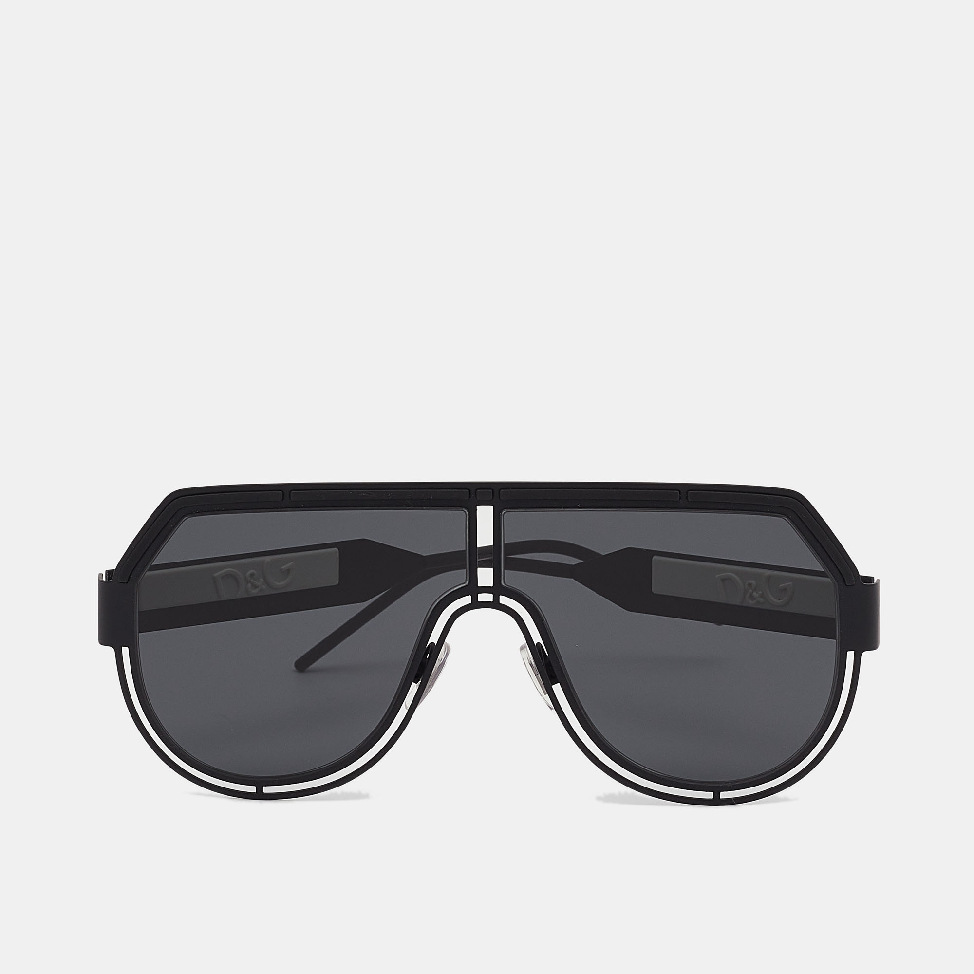 

Dolce & Gabbana Matte Black/White DG2231 Shield Sunglasses
