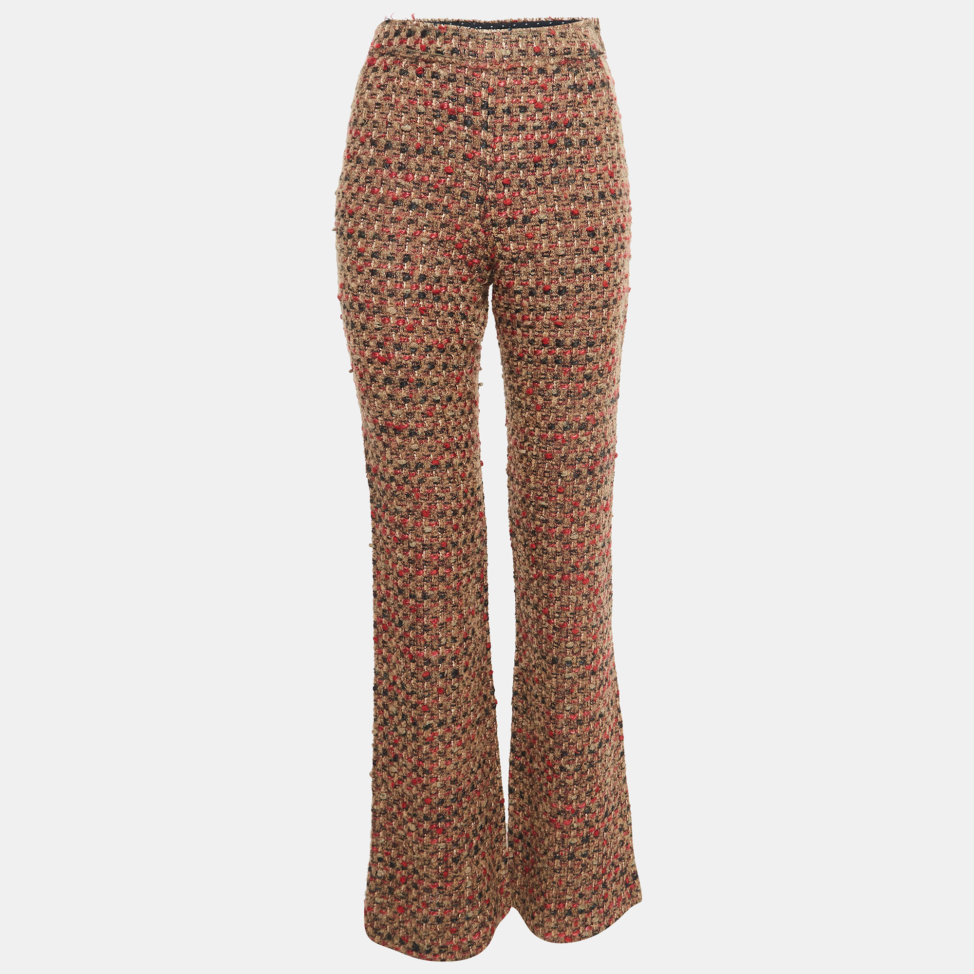 

Dolce & Gabbana Brown Tweed Flared Trousers S