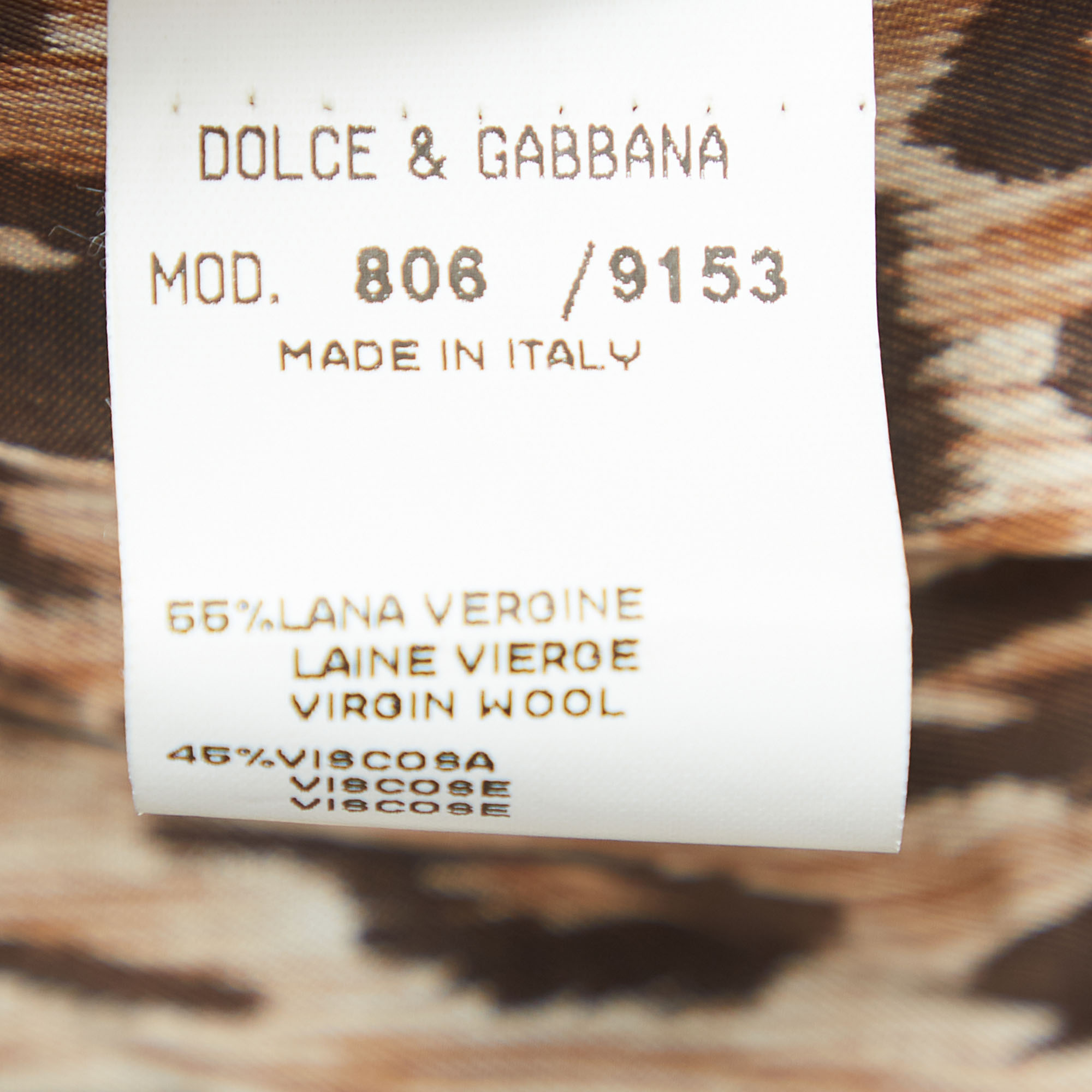 Dolce & Gabbana Vintage Black Wool-Blend Pencil Skirt M 