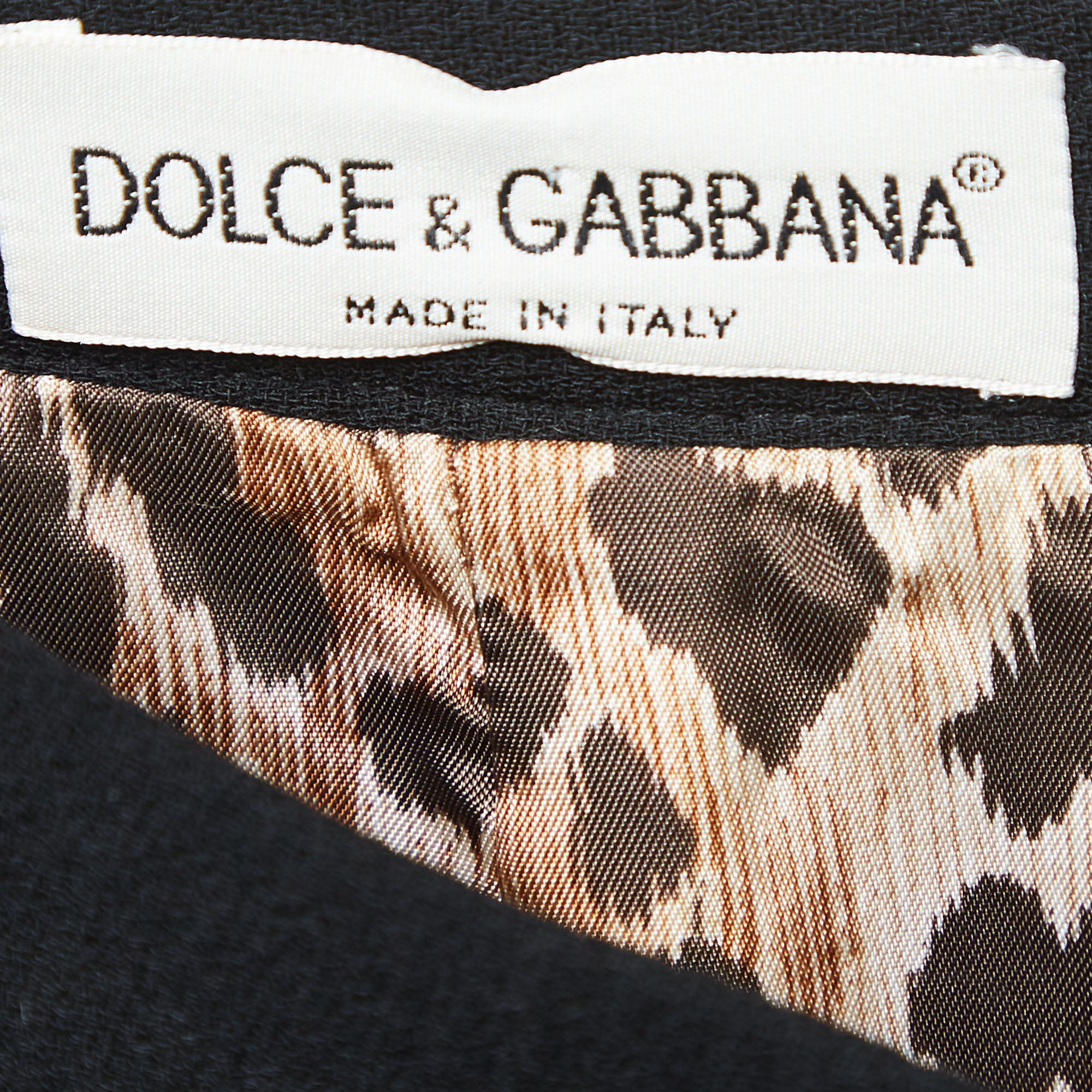 Dolce & Gabbana Vintage Black Wool-Blend Pencil Skirt M 