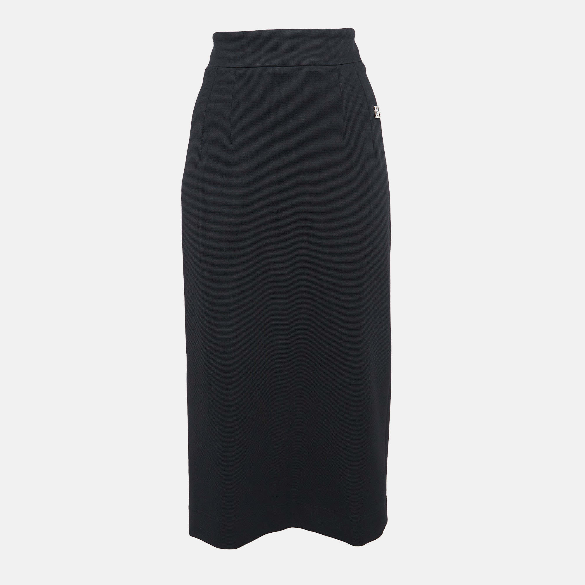 

Dolce & Gabbana Black Milano Rib Midi Skirt M