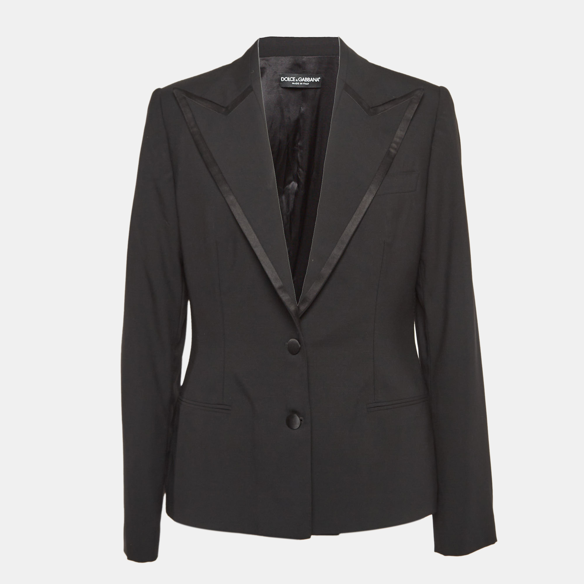 

Dolce & Gabbana Black Wool Blend Single Breasted Blazer L