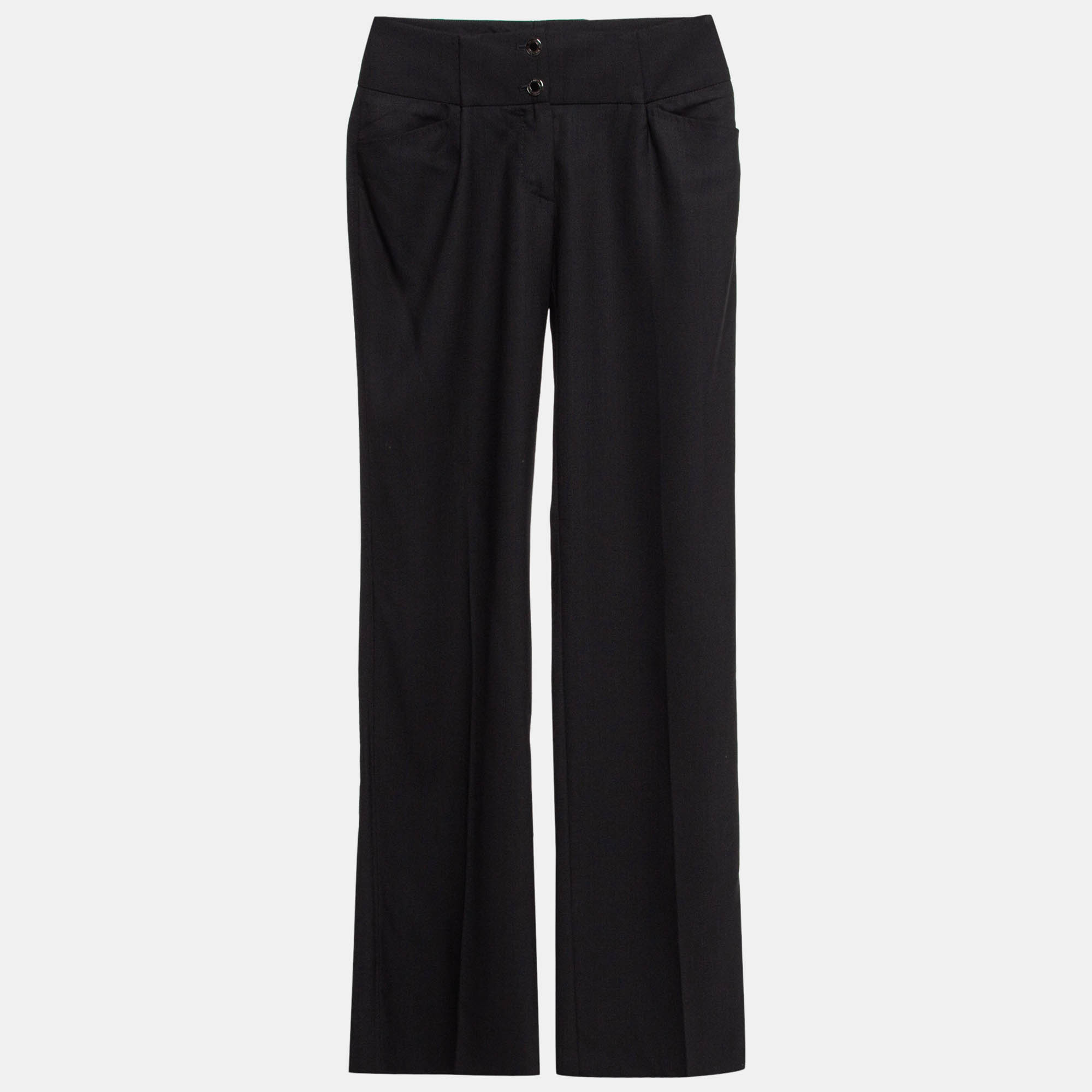 

Dolce & Gabbana Black Wool Straight Leg Formal Trousers S