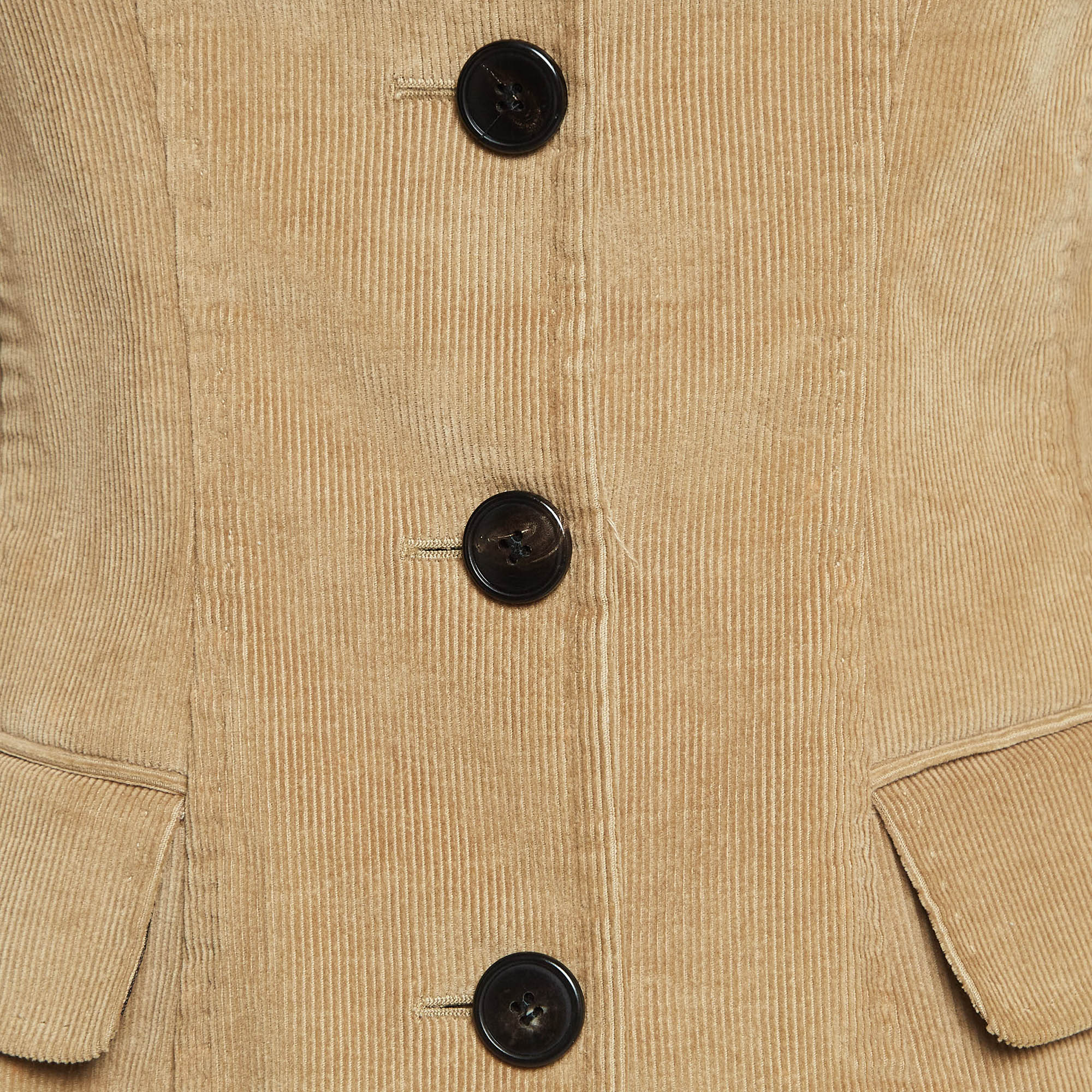 Dolce & Gabbana Vintage Tan Corduroy Button Front Jacket M 