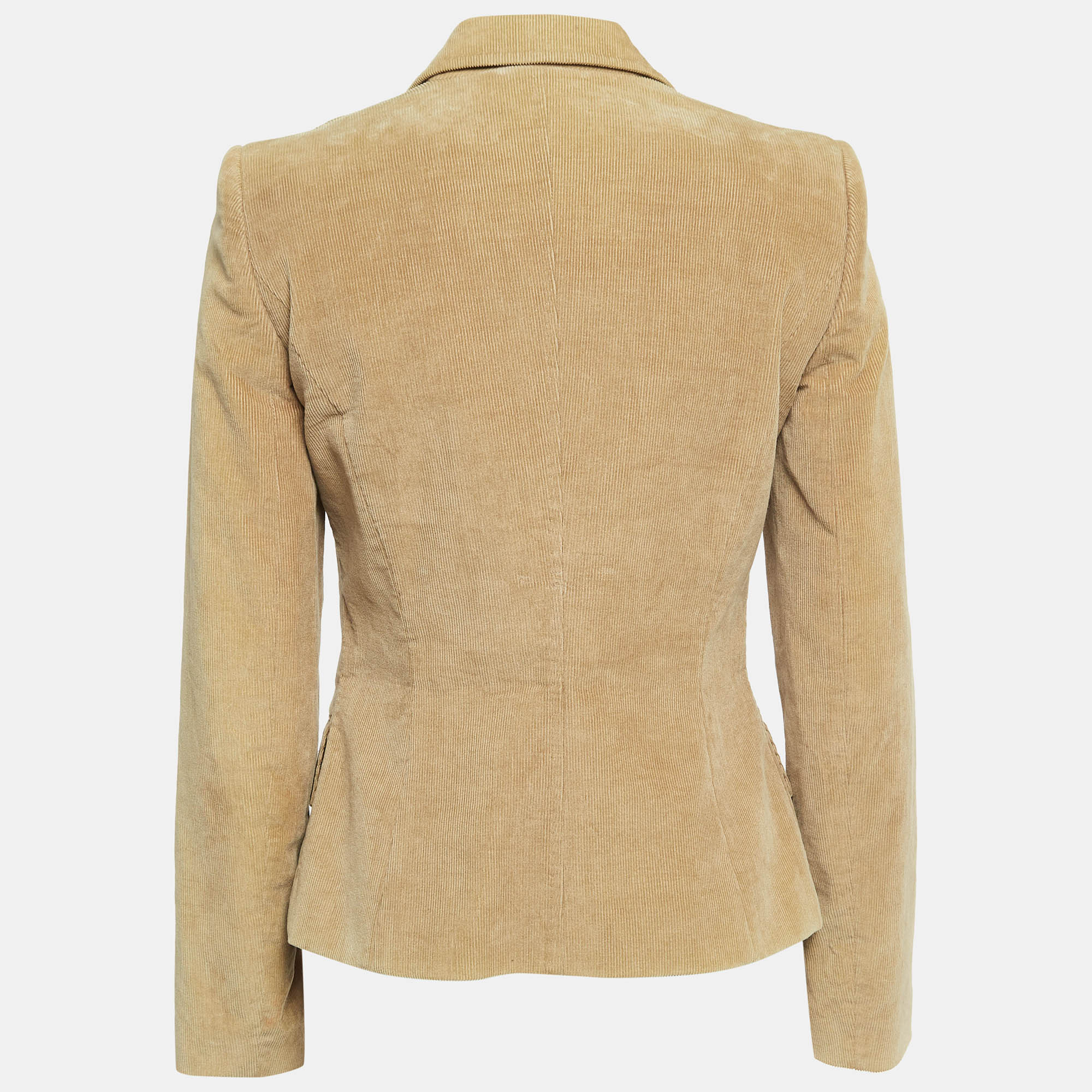 Dolce & Gabbana Vintage Tan Corduroy Button Front Jacket M 
