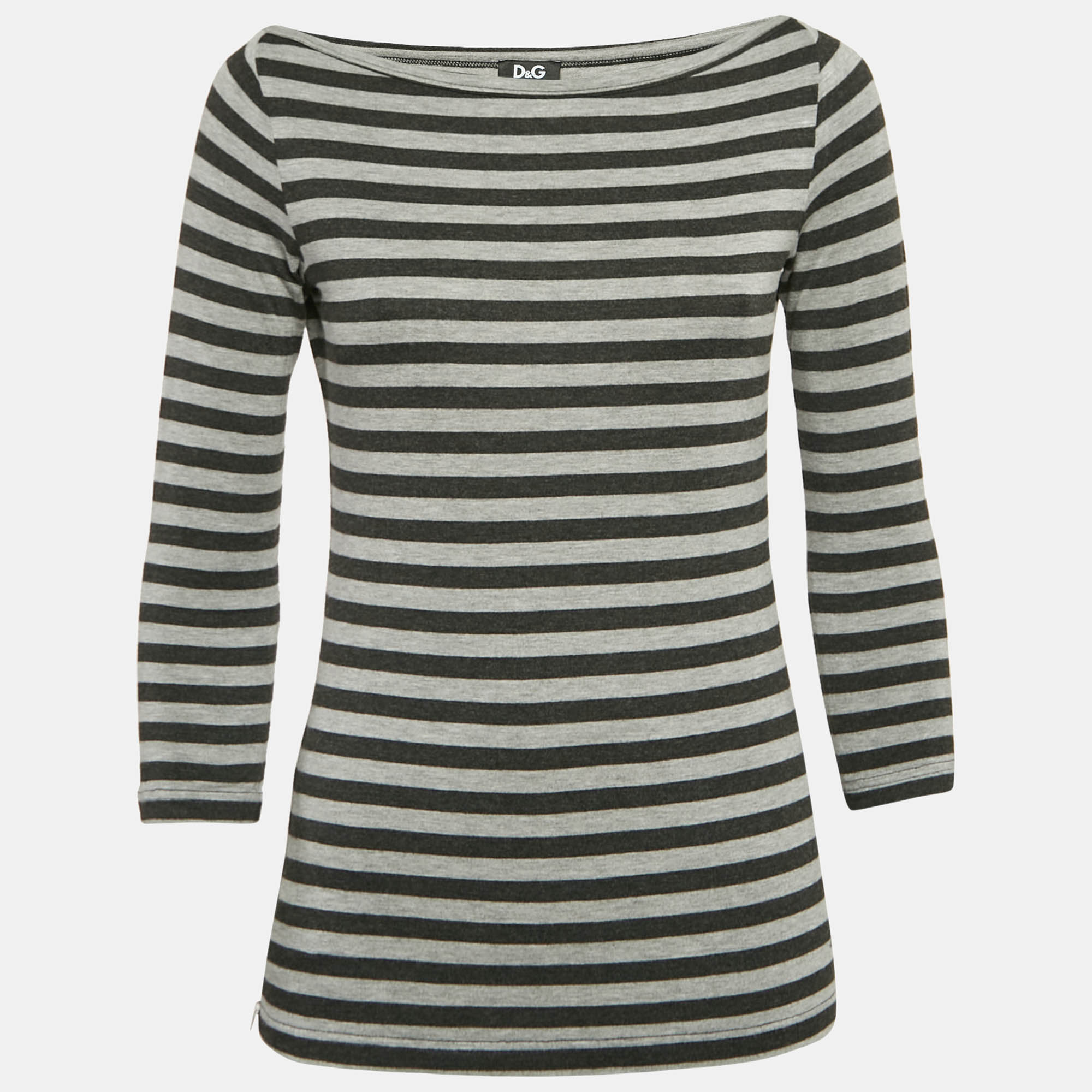 

Dolce & Gabbana Grey Stripe Jersey Full Sleeve Top S