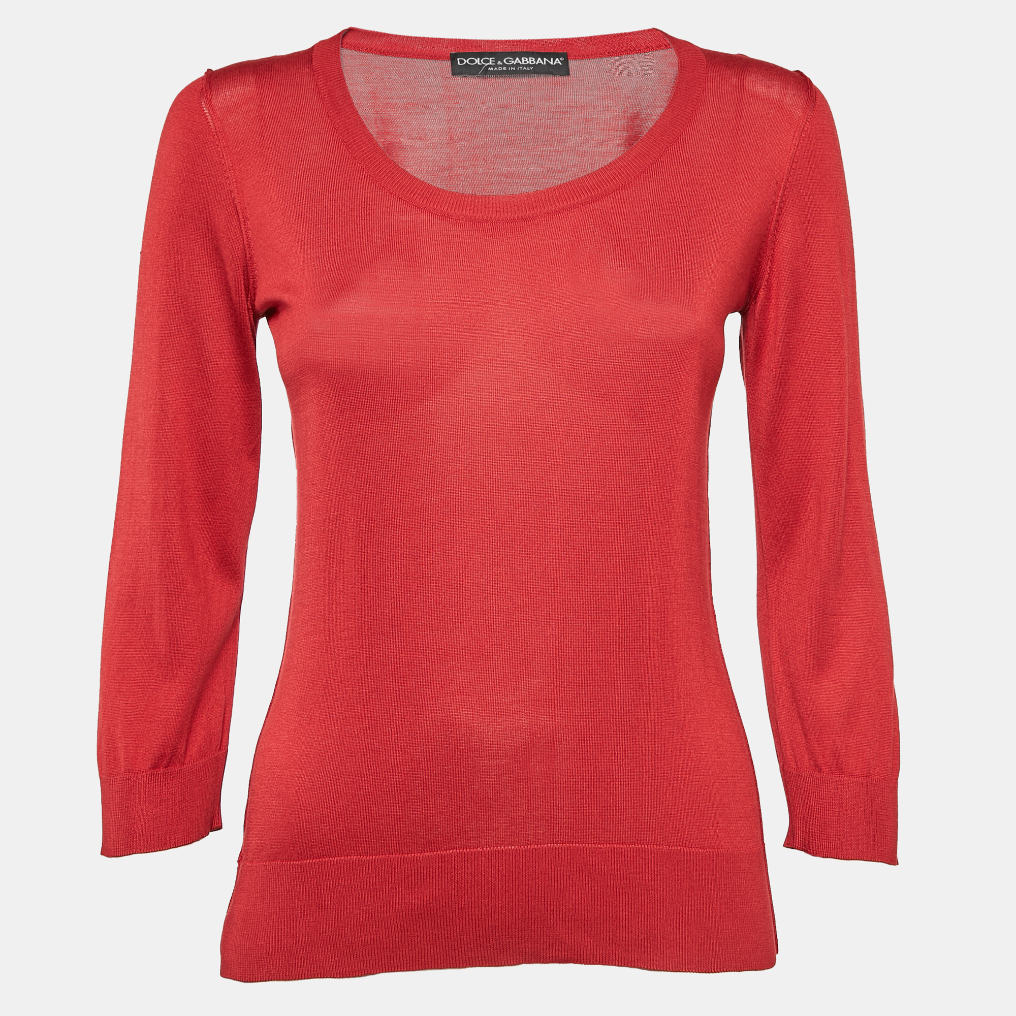 

Dolce & Gabbana Red Jersey Full Sleeve Round Neck Jumper S