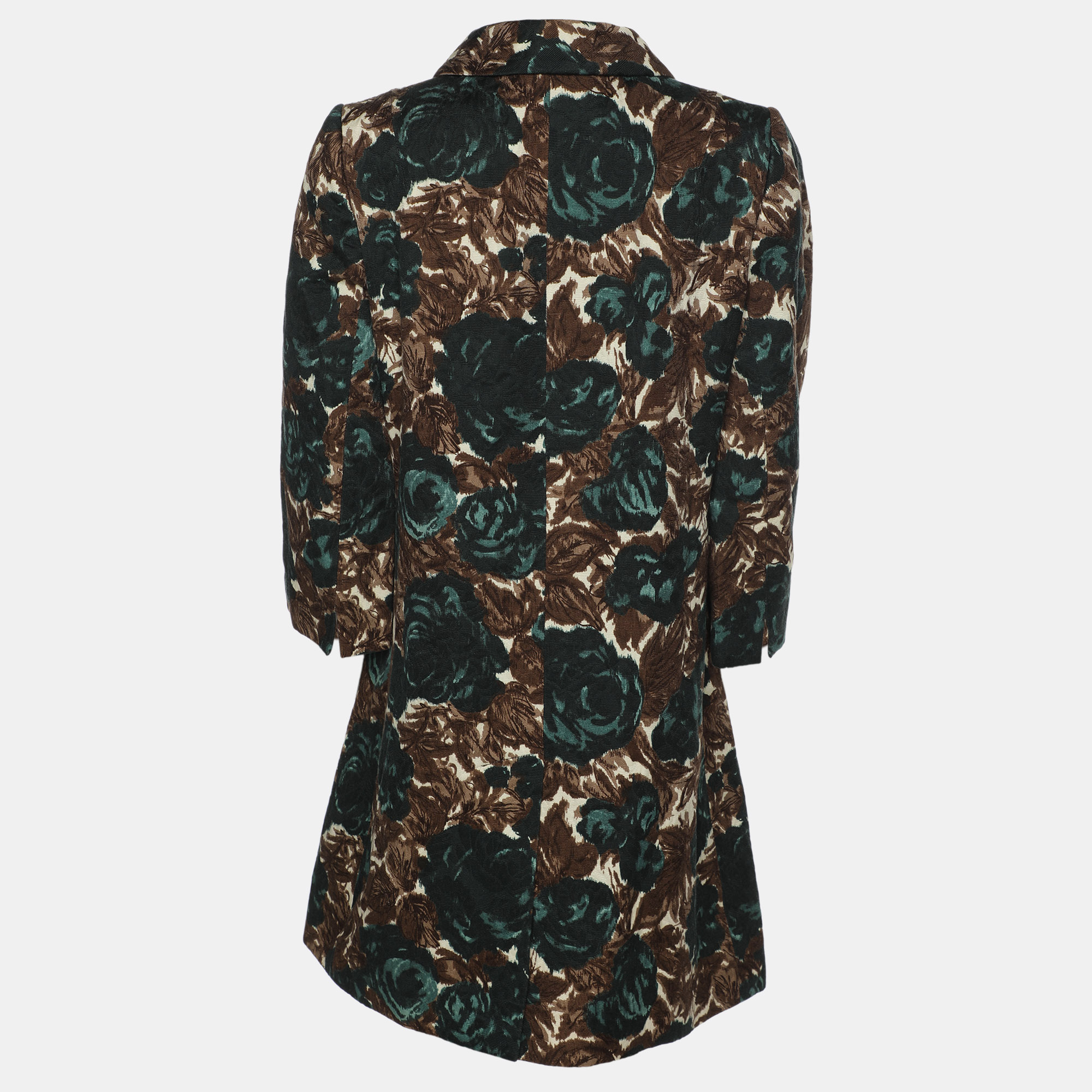 Dolce & Gabbana Multicolor Floral Print Cotton Trench Coat S 