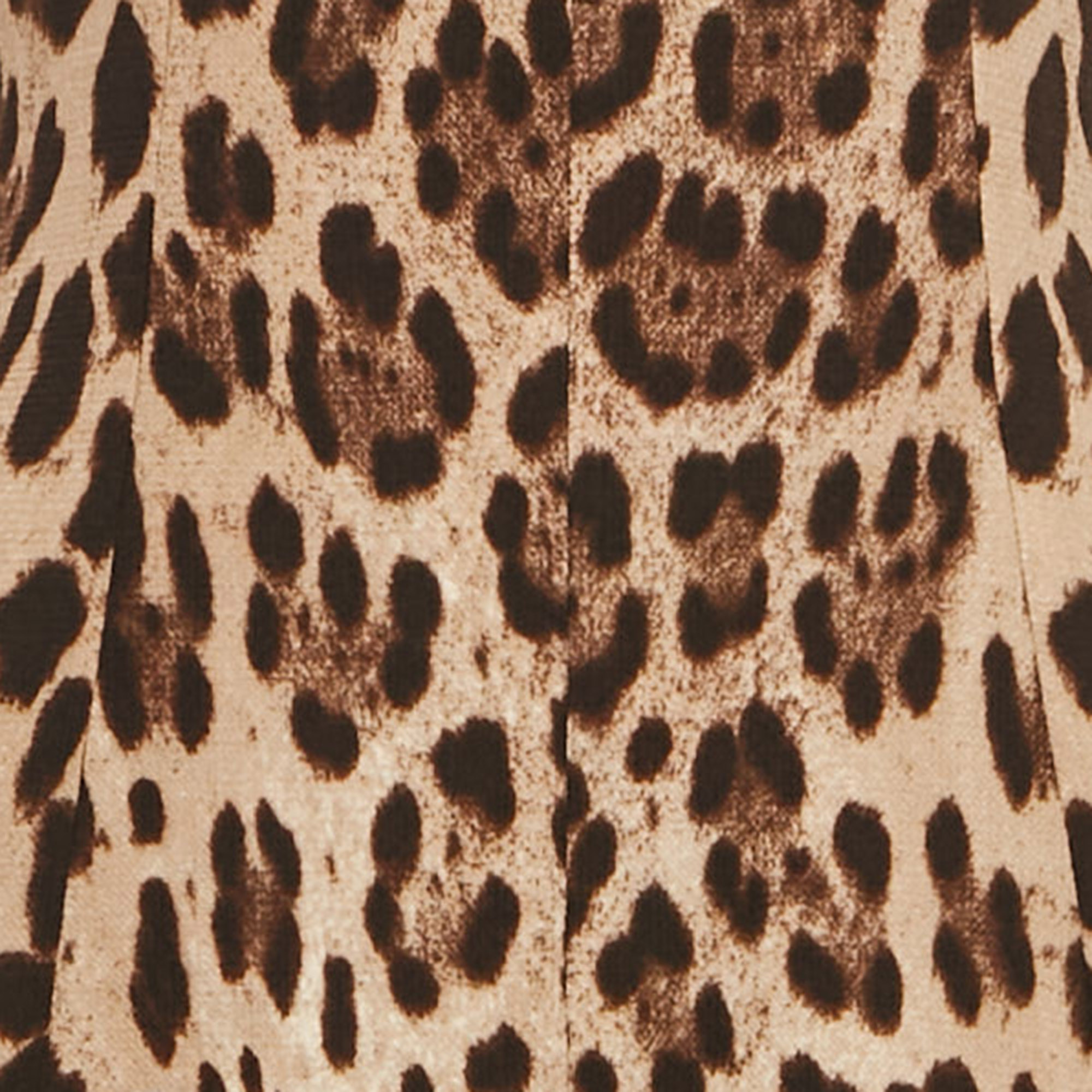 Dolce & Gabbana Brown Leopard Print Wool Midi Dress S 